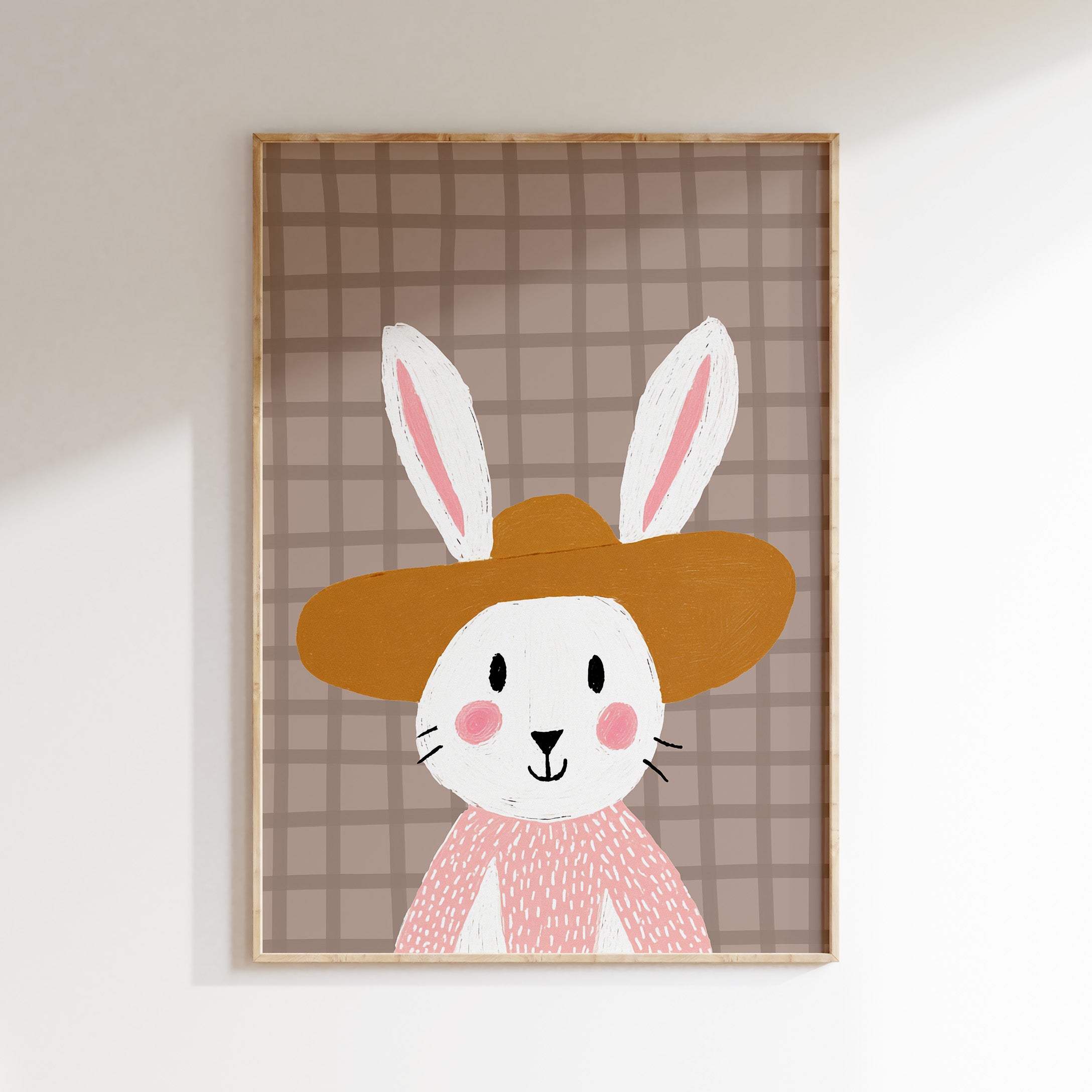 Children's room print - Rabbit with hat