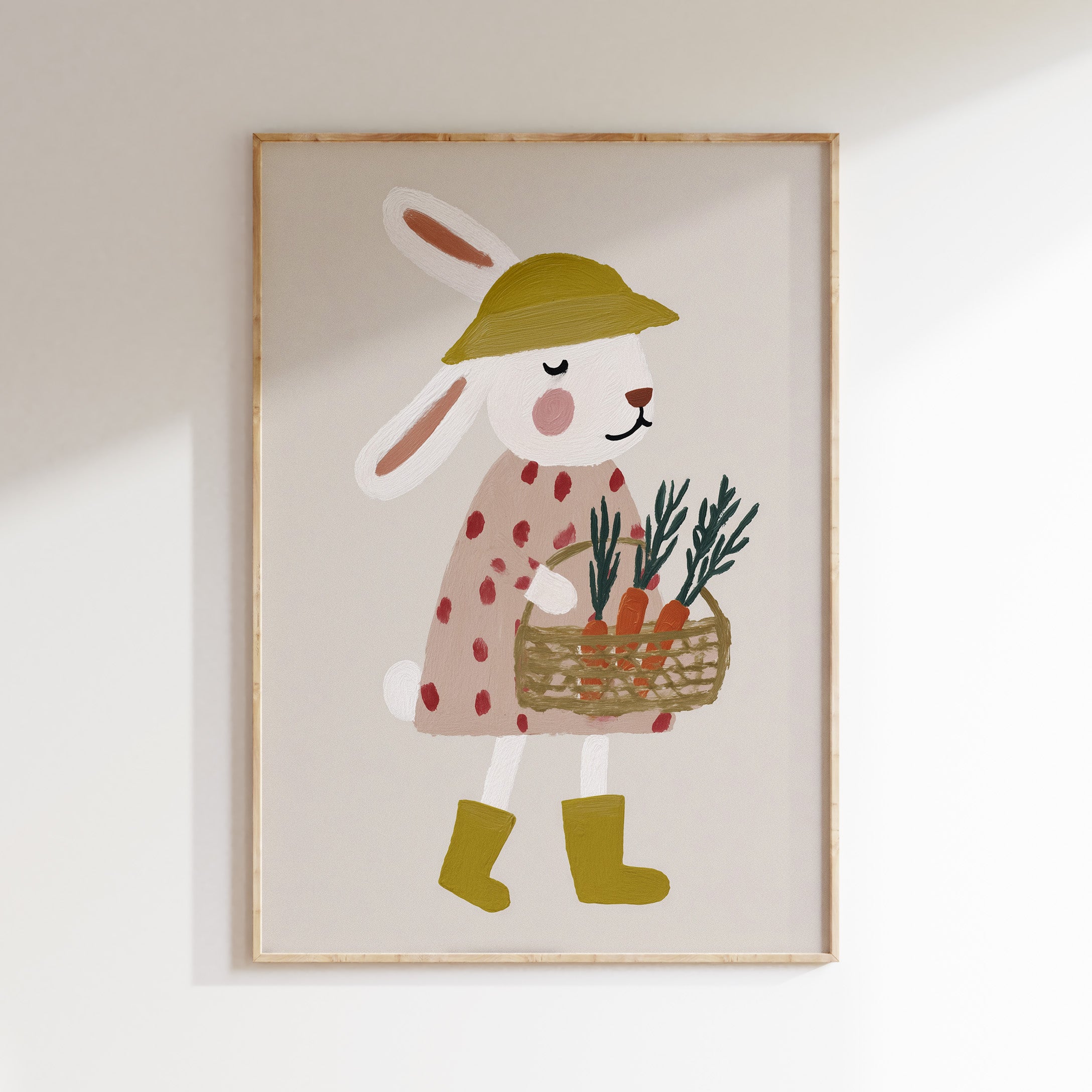 Children's room print - Rabbit with carrots