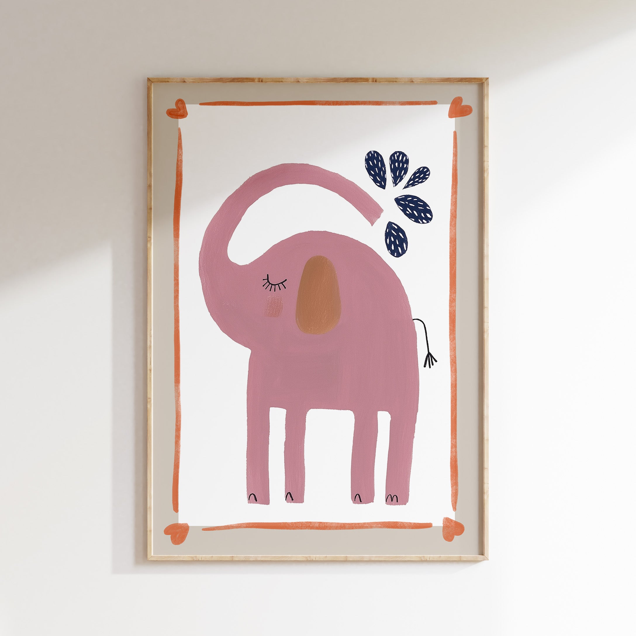 Nursery print - Pink elephant