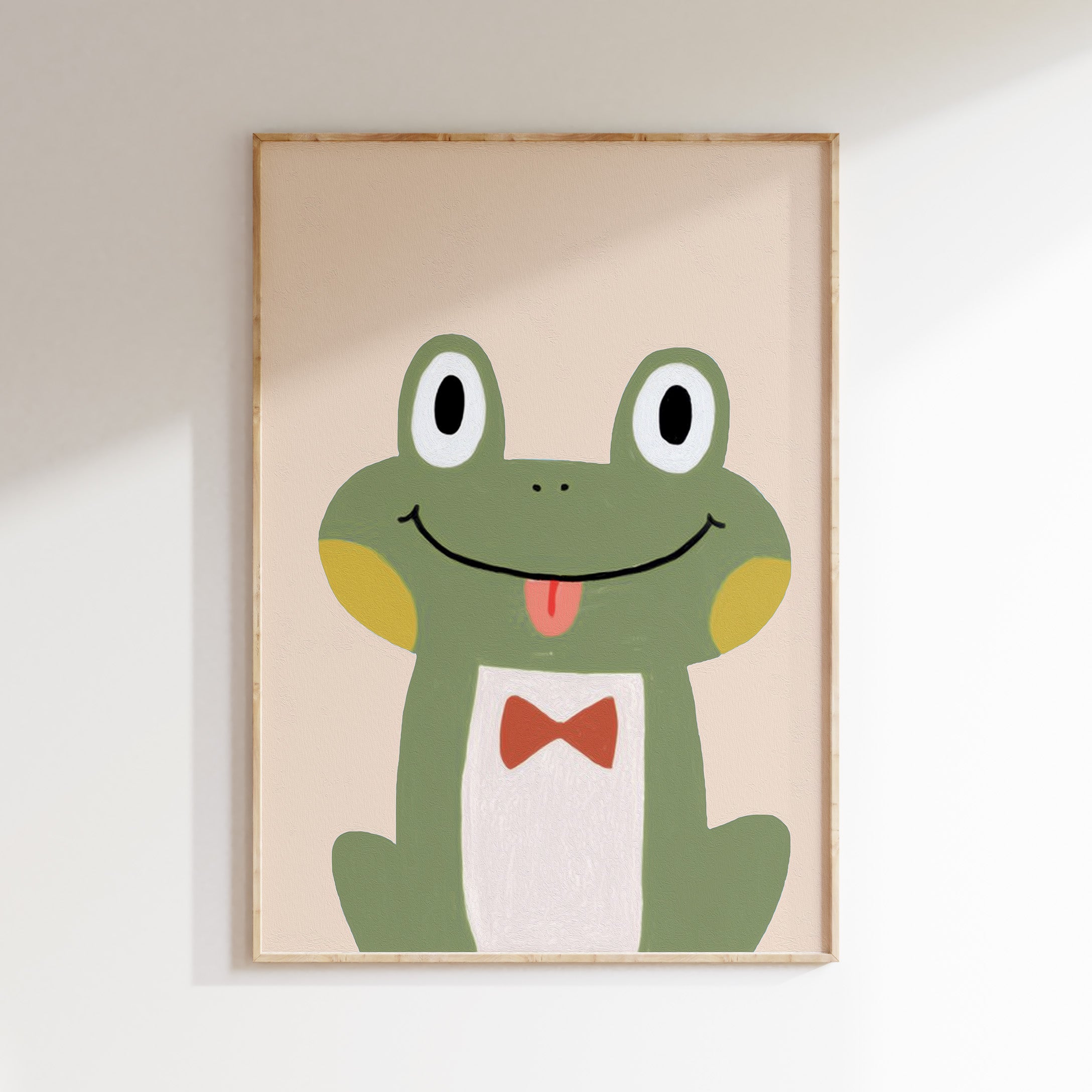 Nursery print - Frog with bow