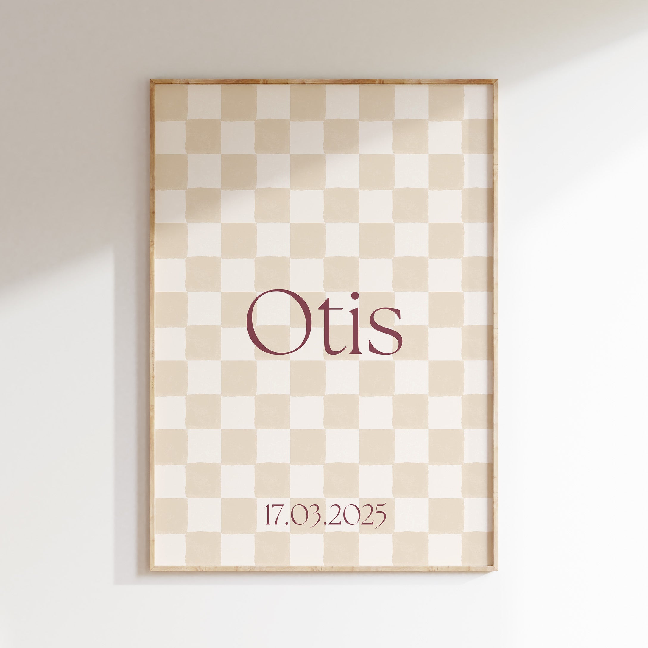 Geboorteposter Ruitje Ruitje | beige