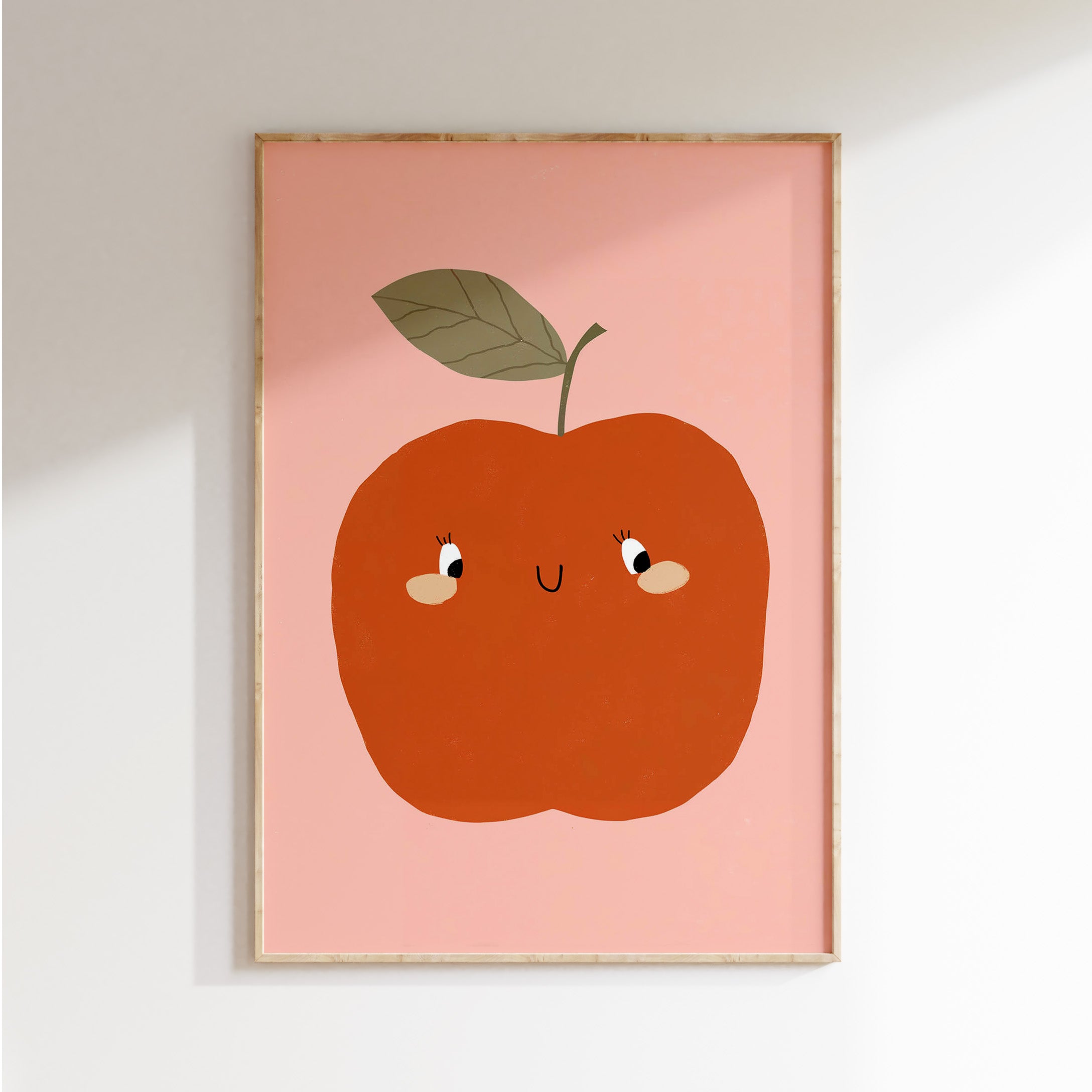 Kinderkamer print - Appel met gezichtje