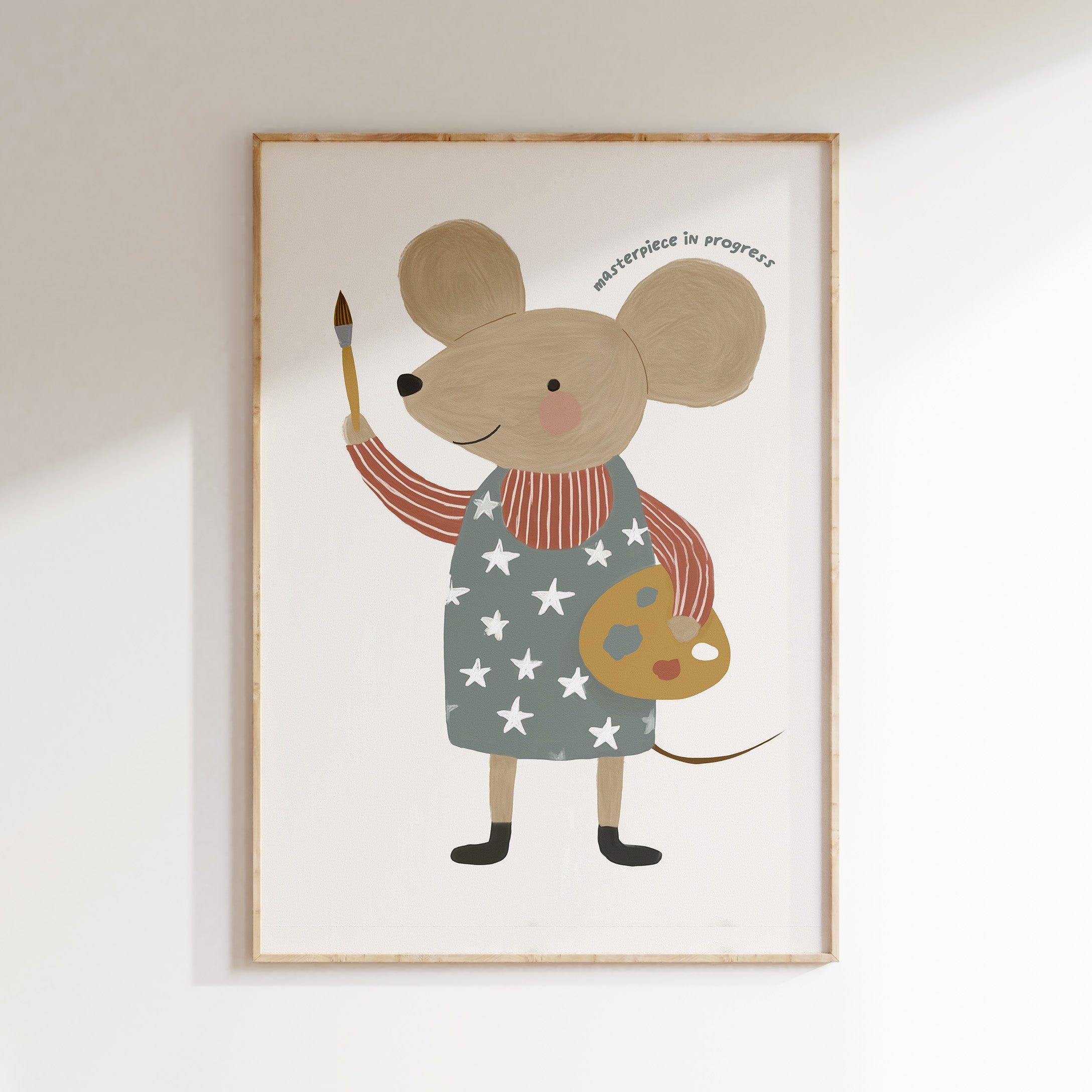 Children's room print - Painting mouse