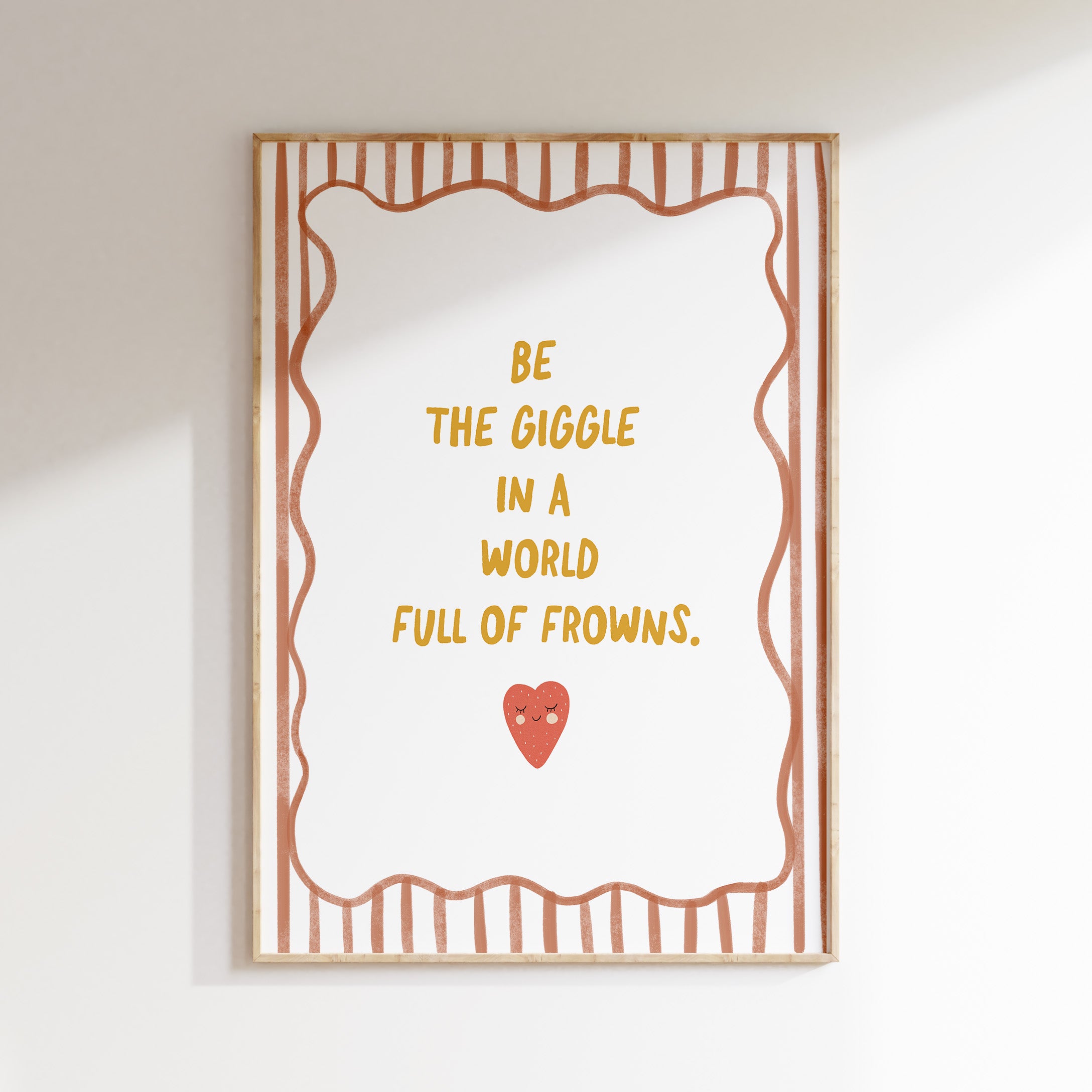 Children's room print - Be The Giggle - Terracotta