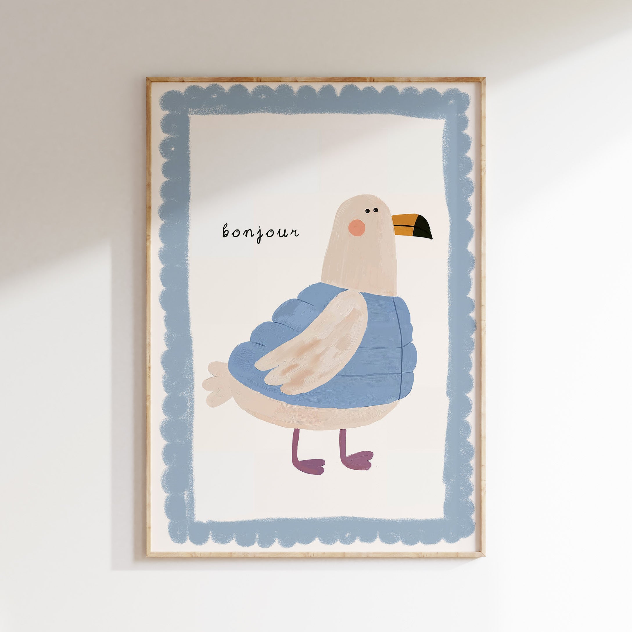 Kinderkamer print - Bonjour meeuw