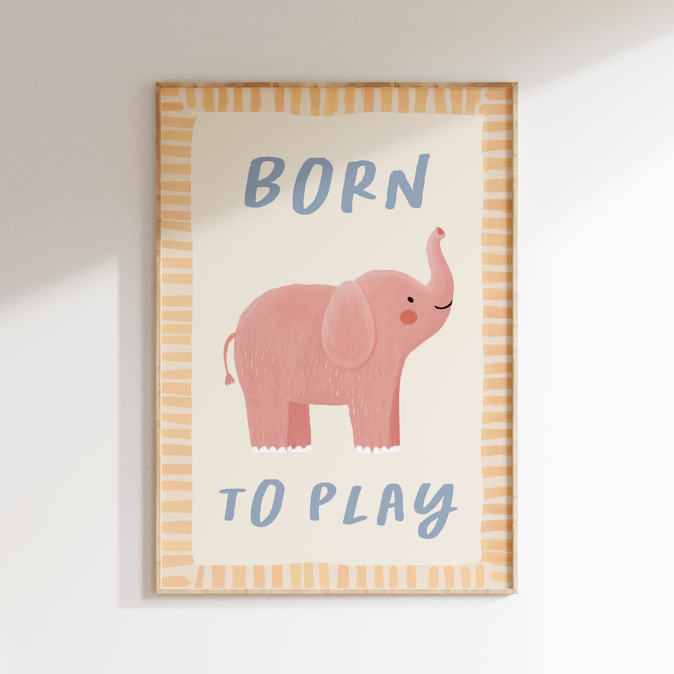 Nursery print - Born to play elephant