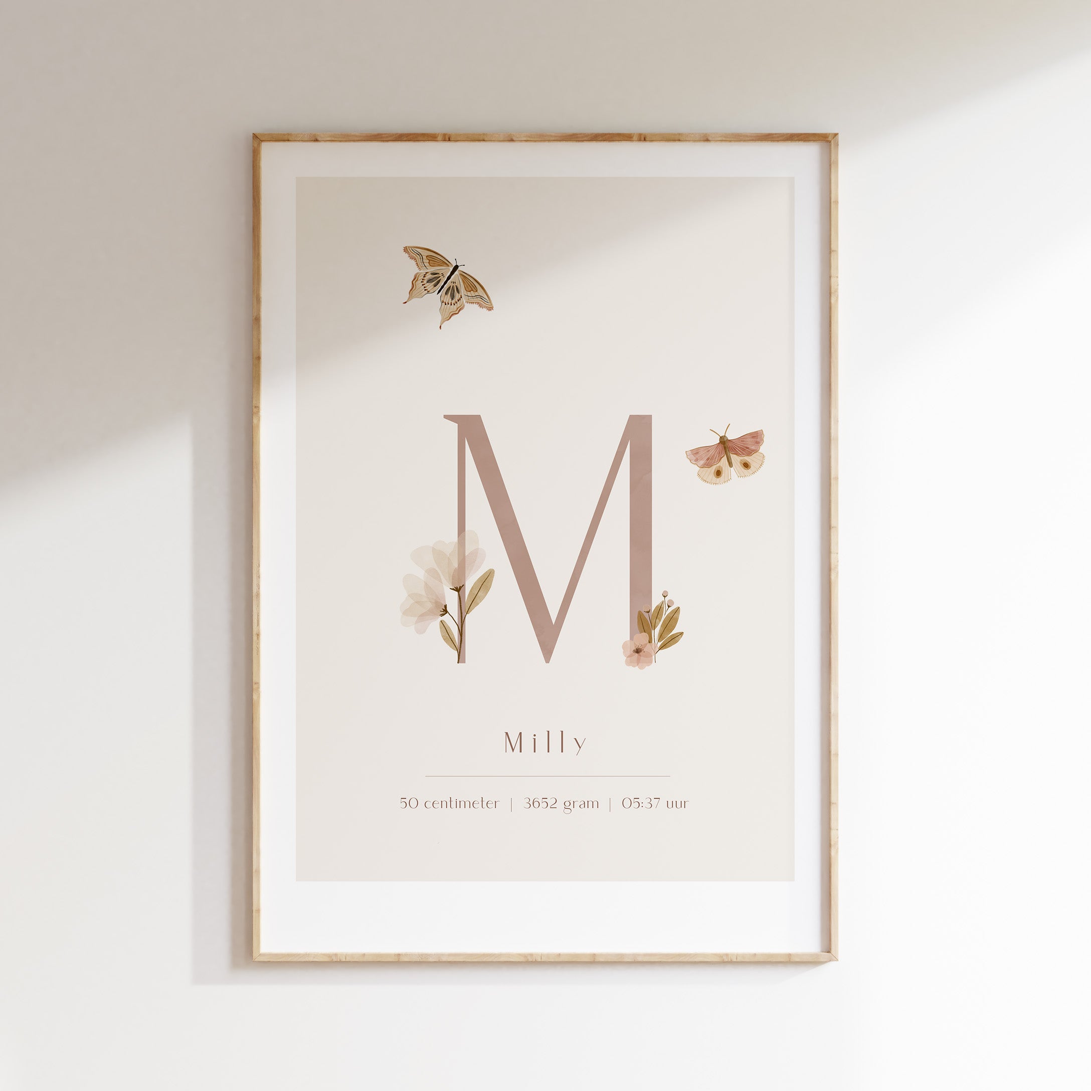 Geboorteposter - Vintage Garden bloemen | Vintage Garden