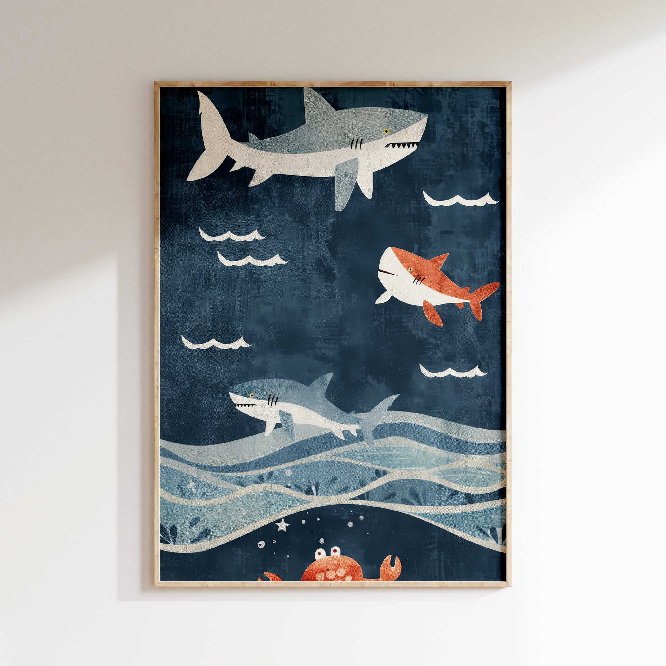 Children's room print - Sharks & Sea