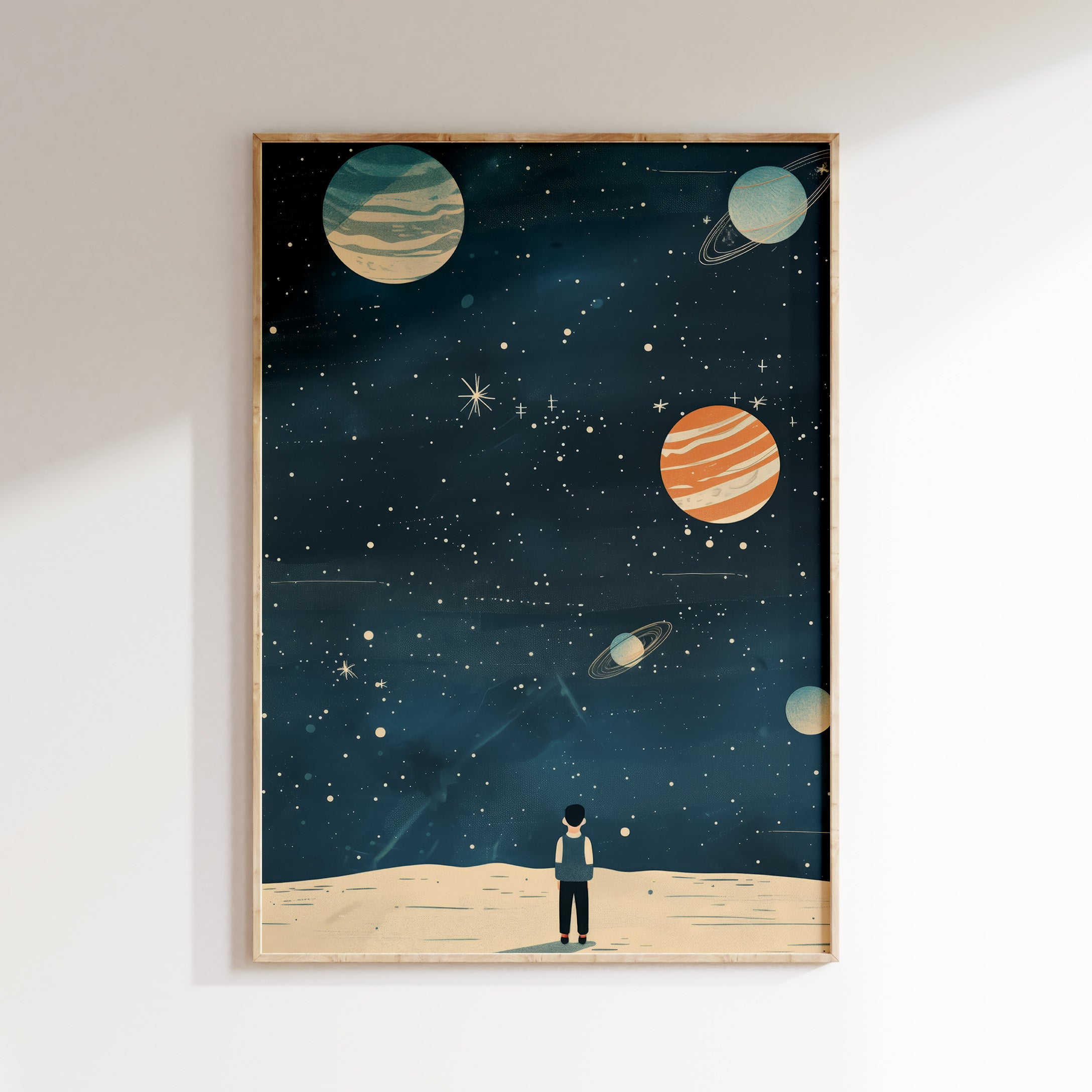 Children's room print - Boy in Space