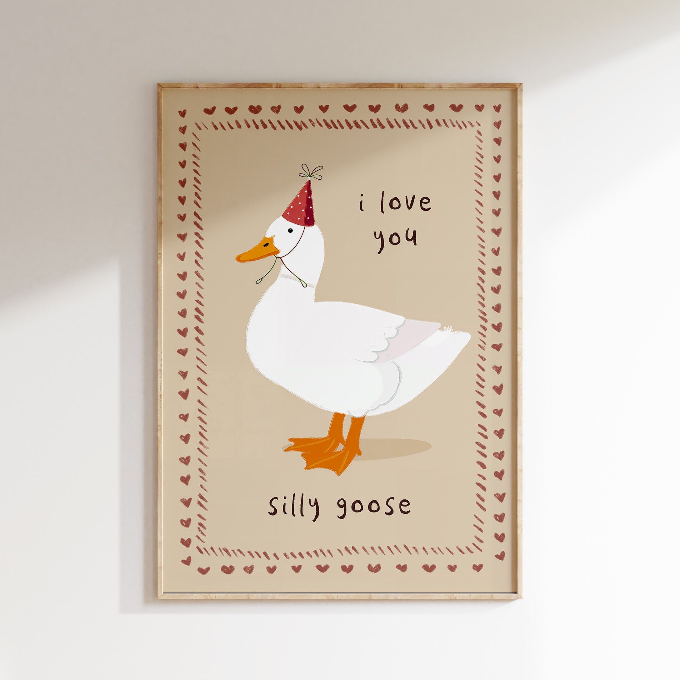 Children's room print - I love you silly goose