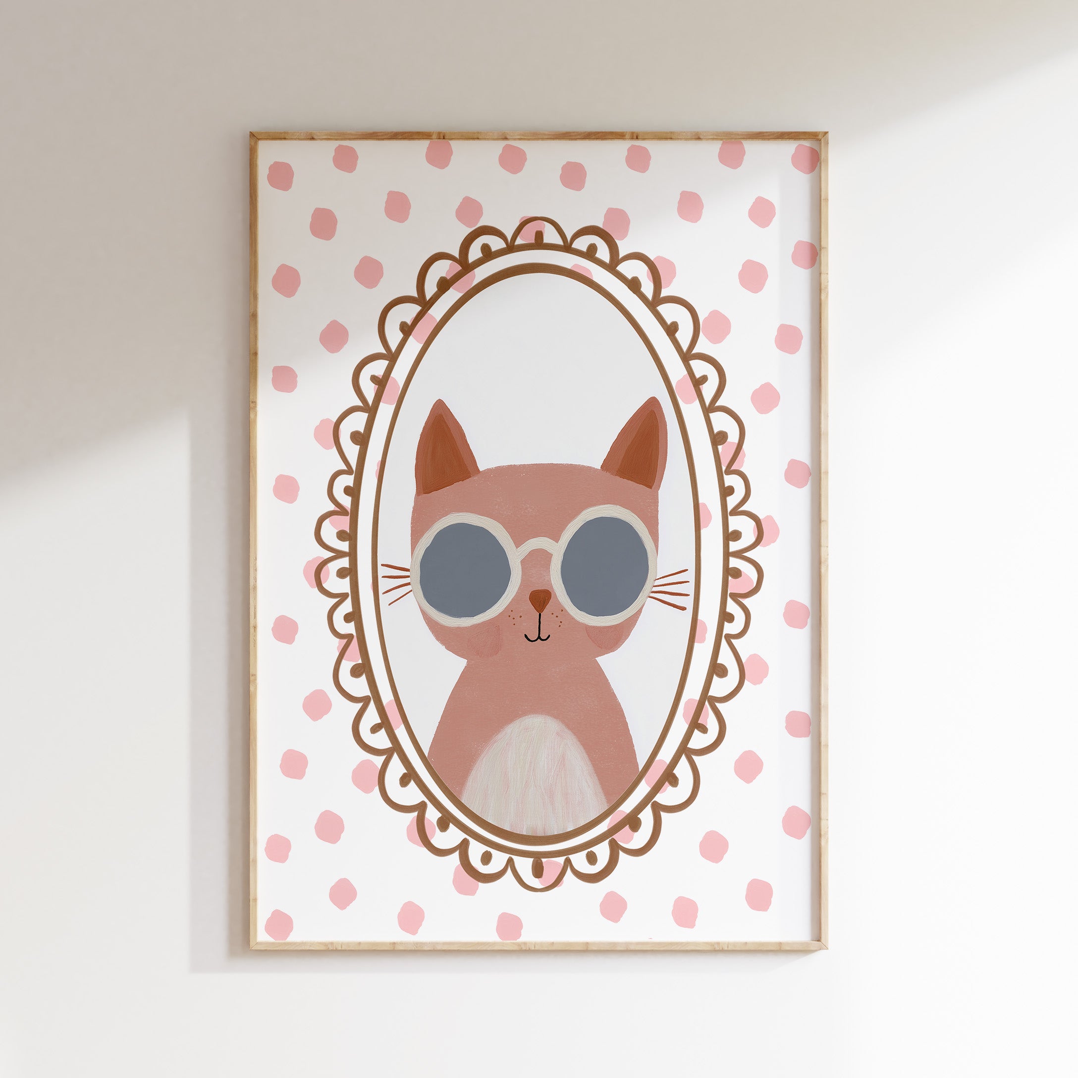 Children's room print - Cat with dots