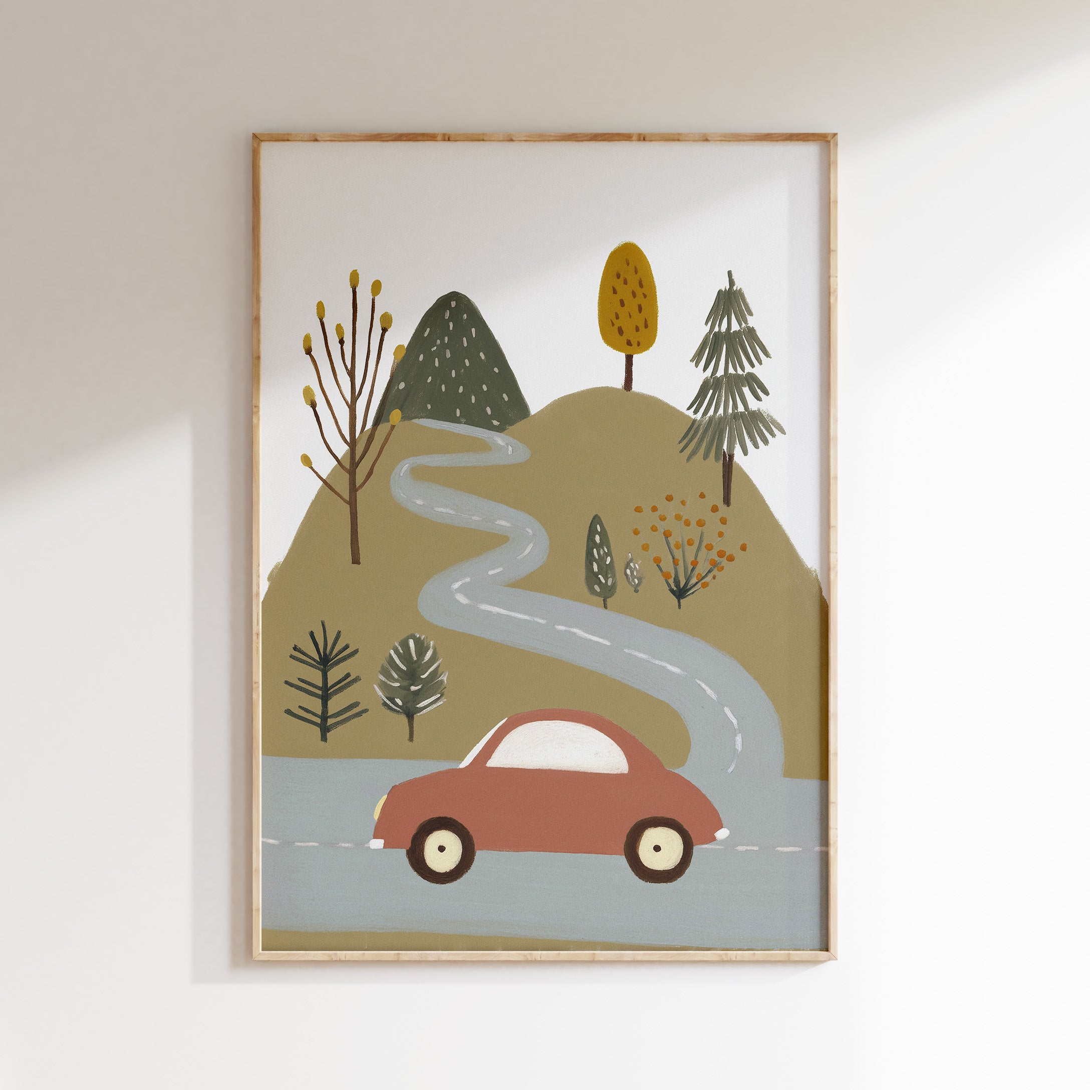 Children's room print - Car on adventure