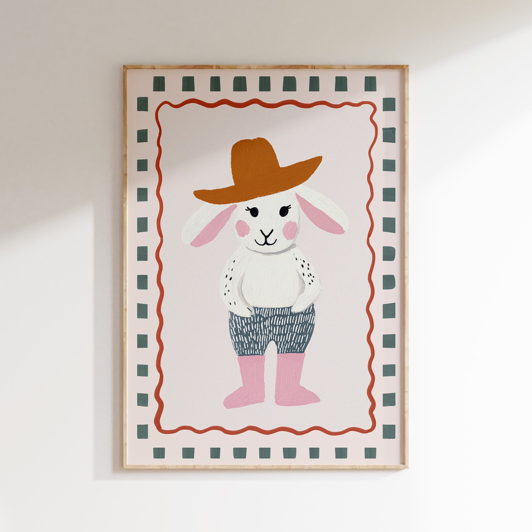 Kinderkamer print - Konijn Cowboy