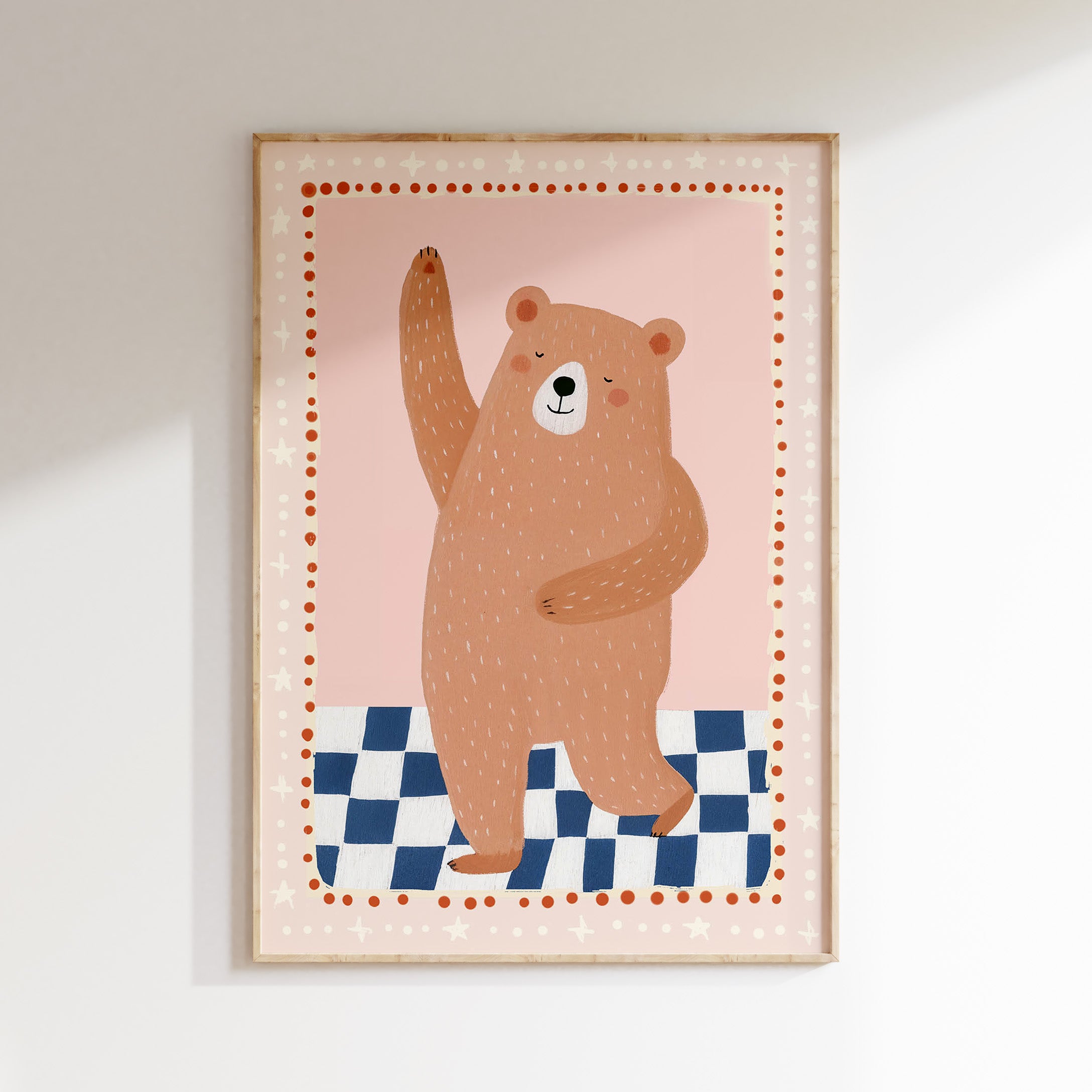Kinderkamer print - Dansende beer