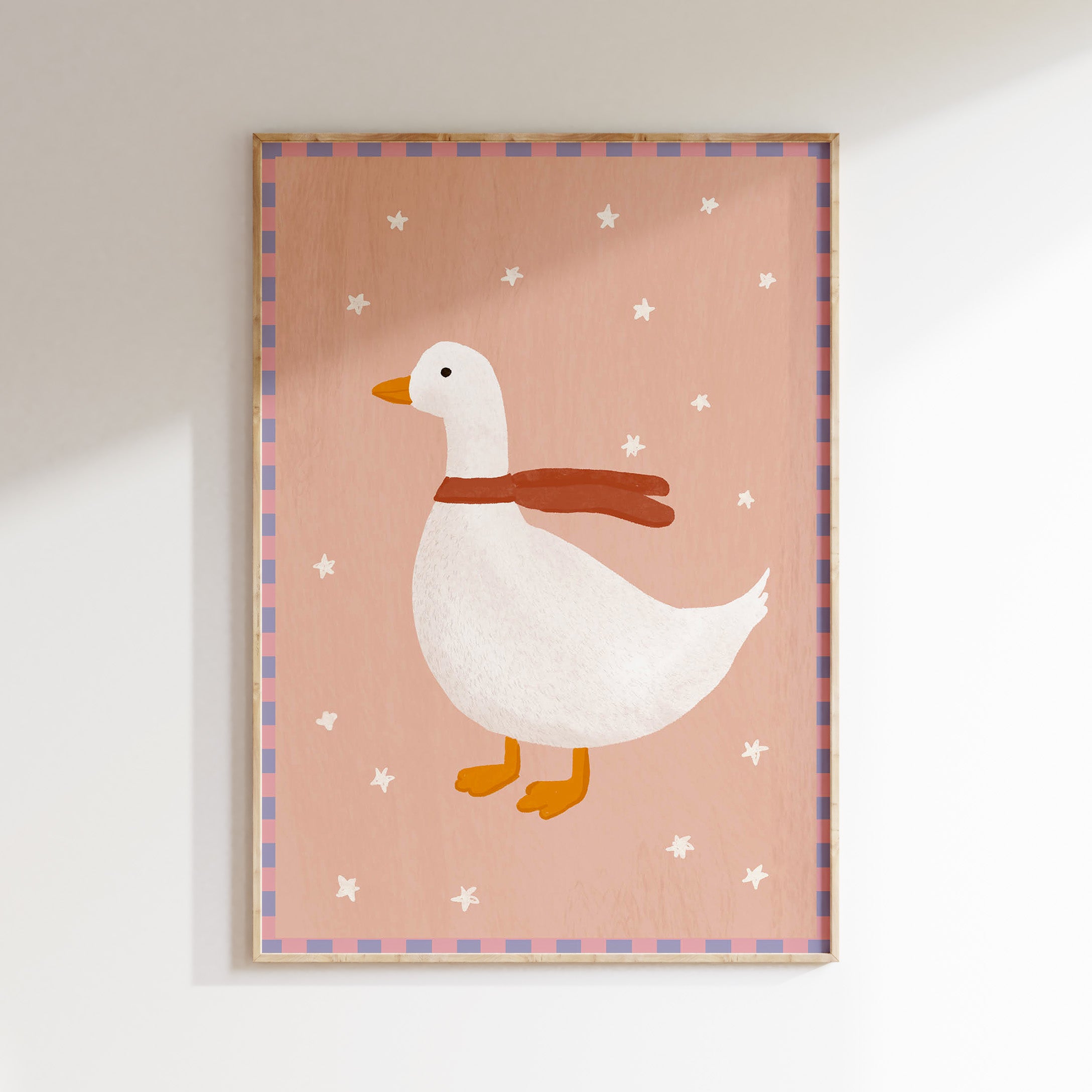 Nursery print - Cute Goose with Scarf