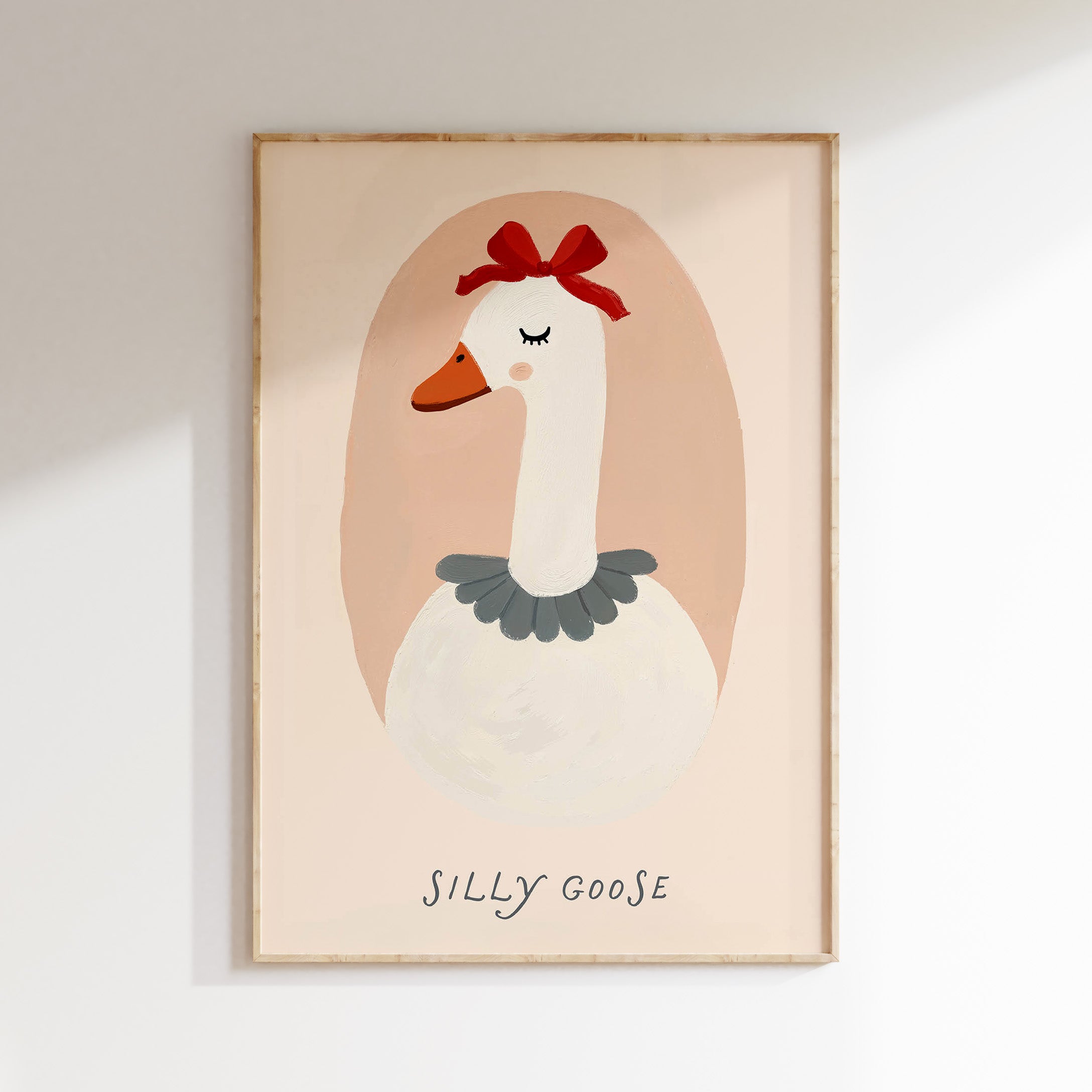Nursery print - Goose with bow