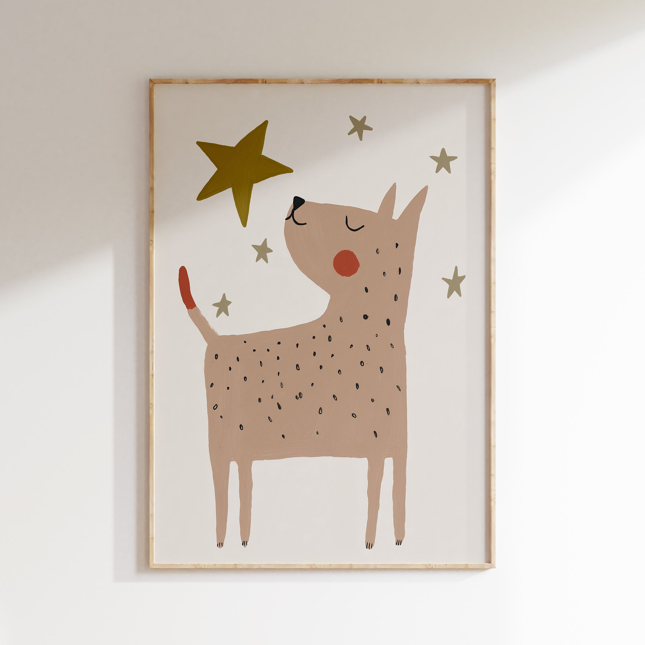 Children's room print - Dog with star