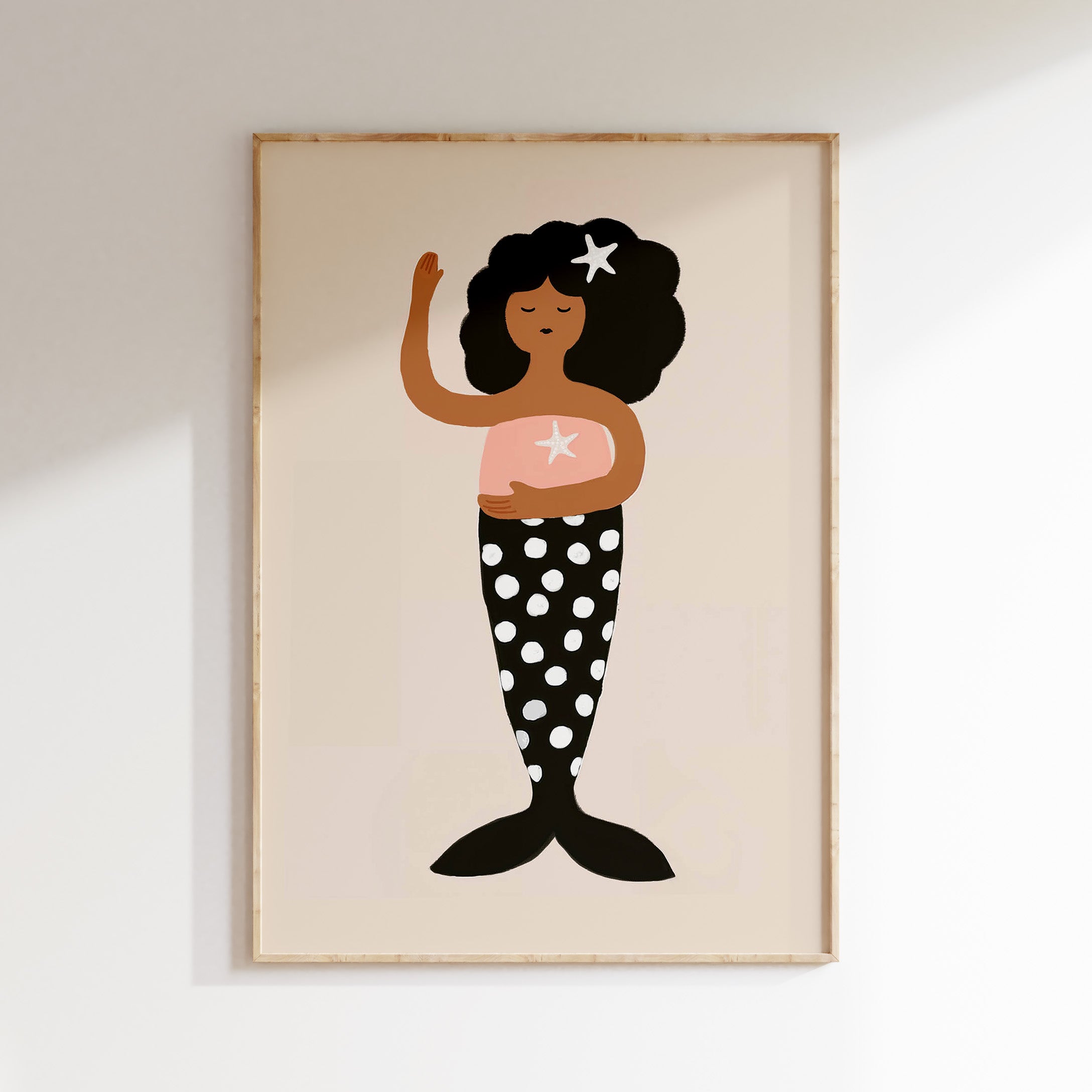 Children's room print - Mermaid with star