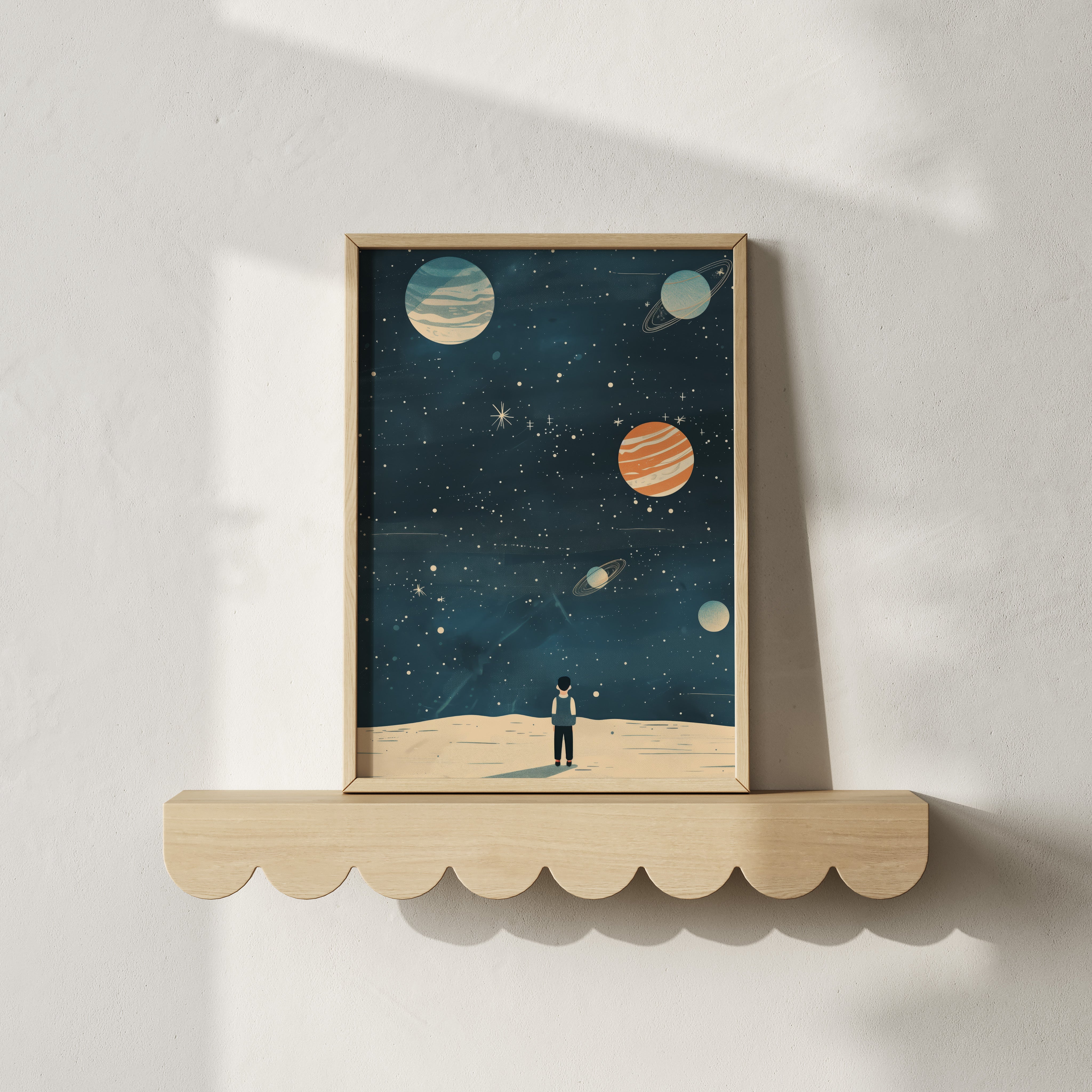 Children's room print - Boy in Space