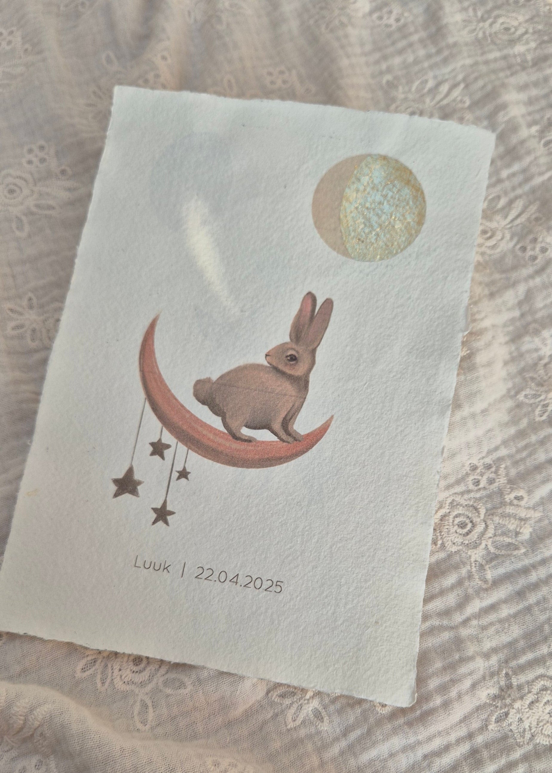 Maanstand poster - Konijn en maan