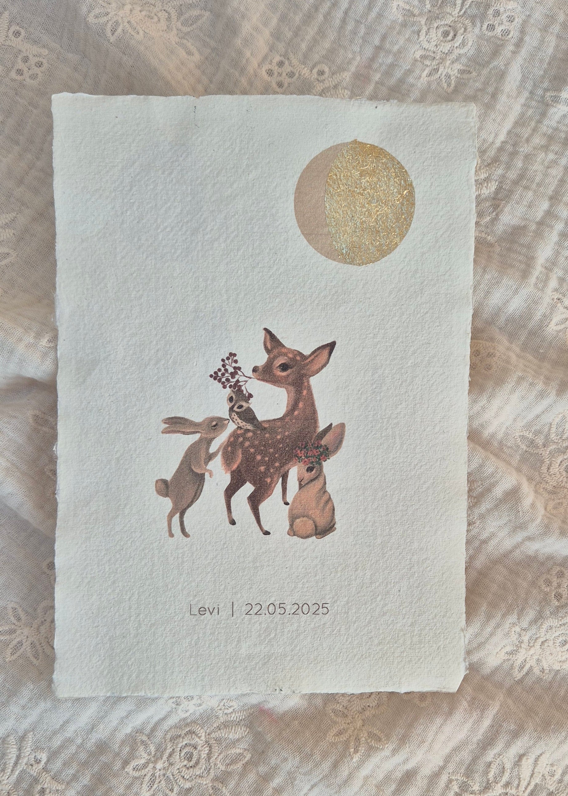 Maanstand poster - Hertje & Konijntjes