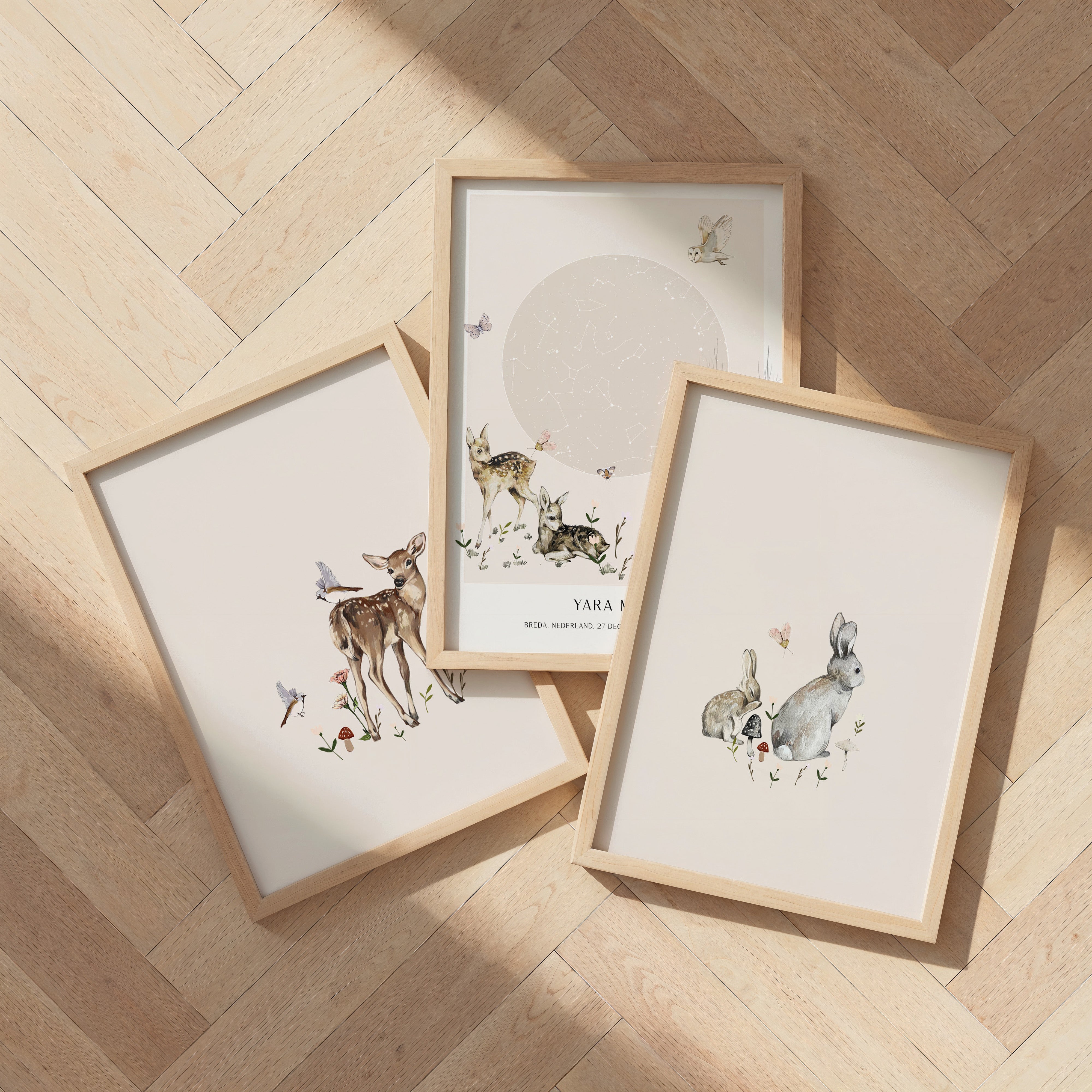 Kinderkamer poster - Hertje in het bos | Bosdieren