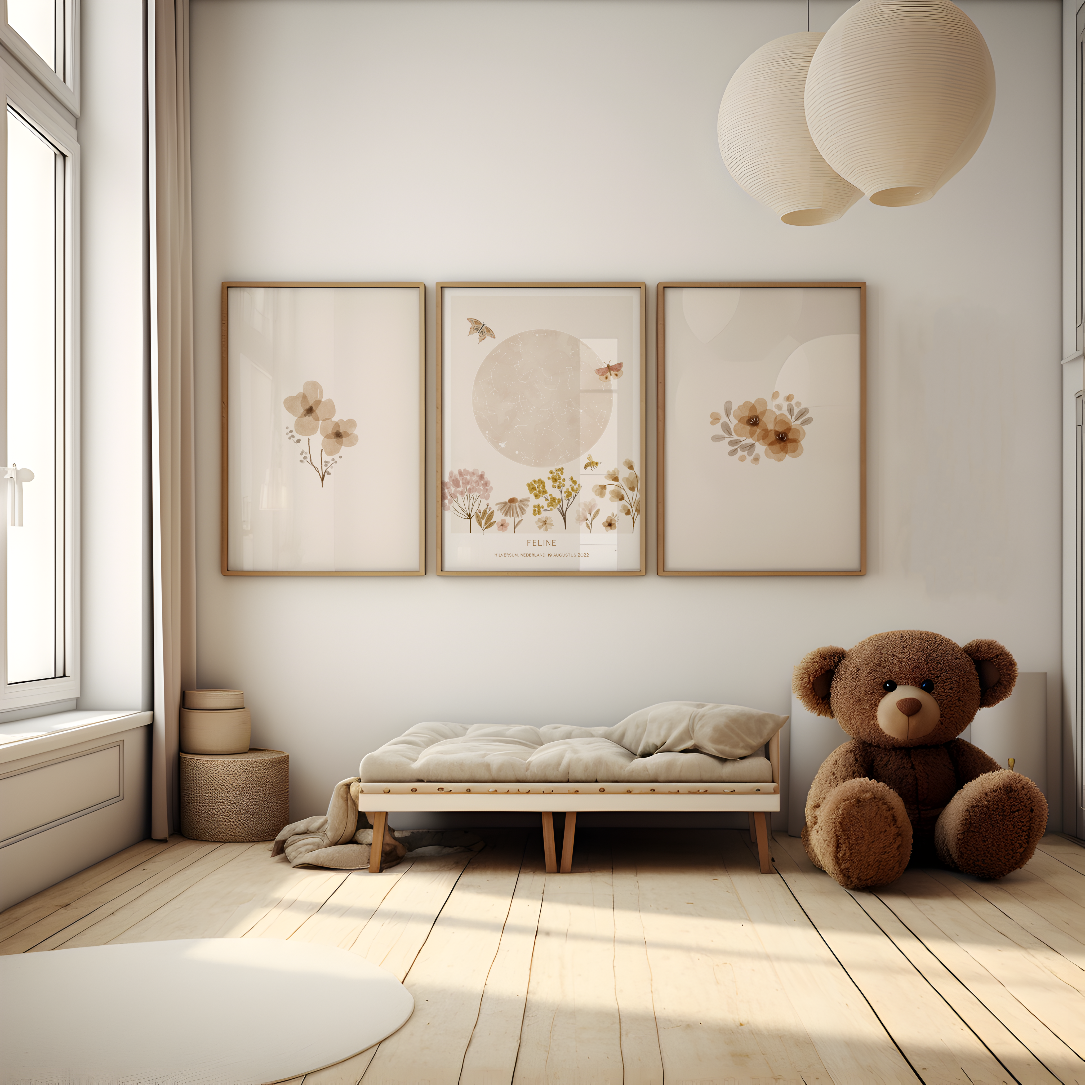 Kinderkamer poster - Vintage Bloem Zand | Vintage Garden