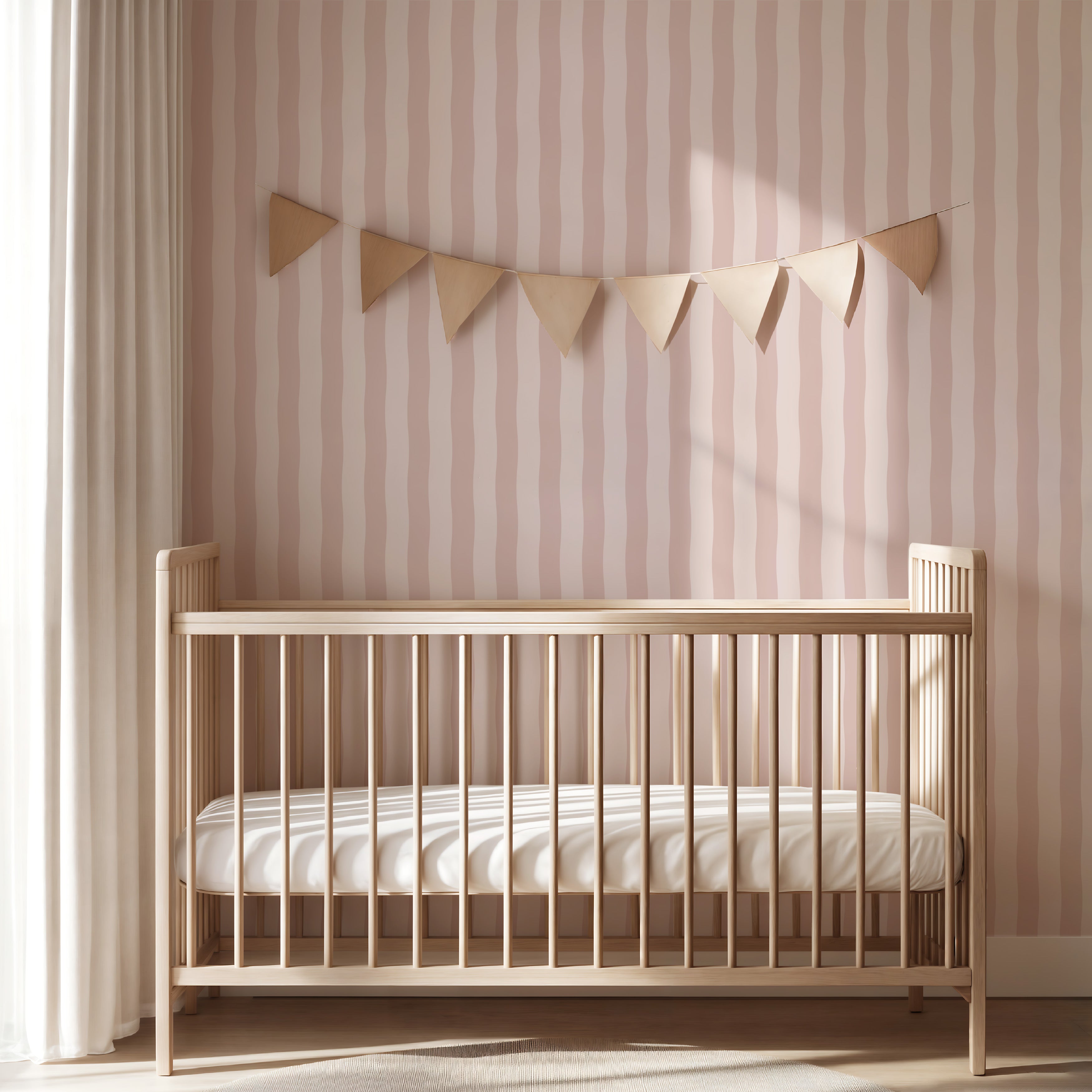 Wallpaper Wavy Stripes - old rose