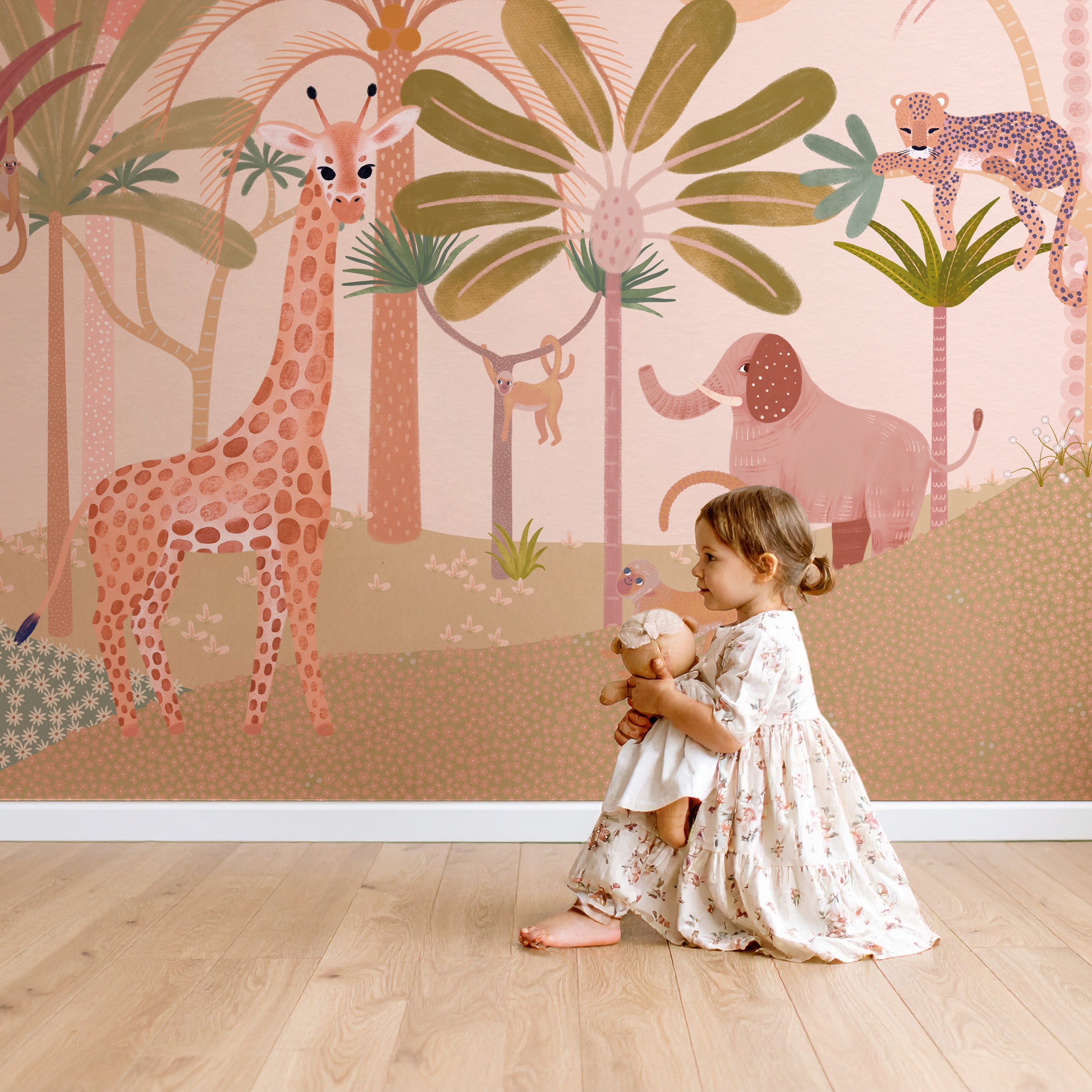 Collage behang Africa - blossom