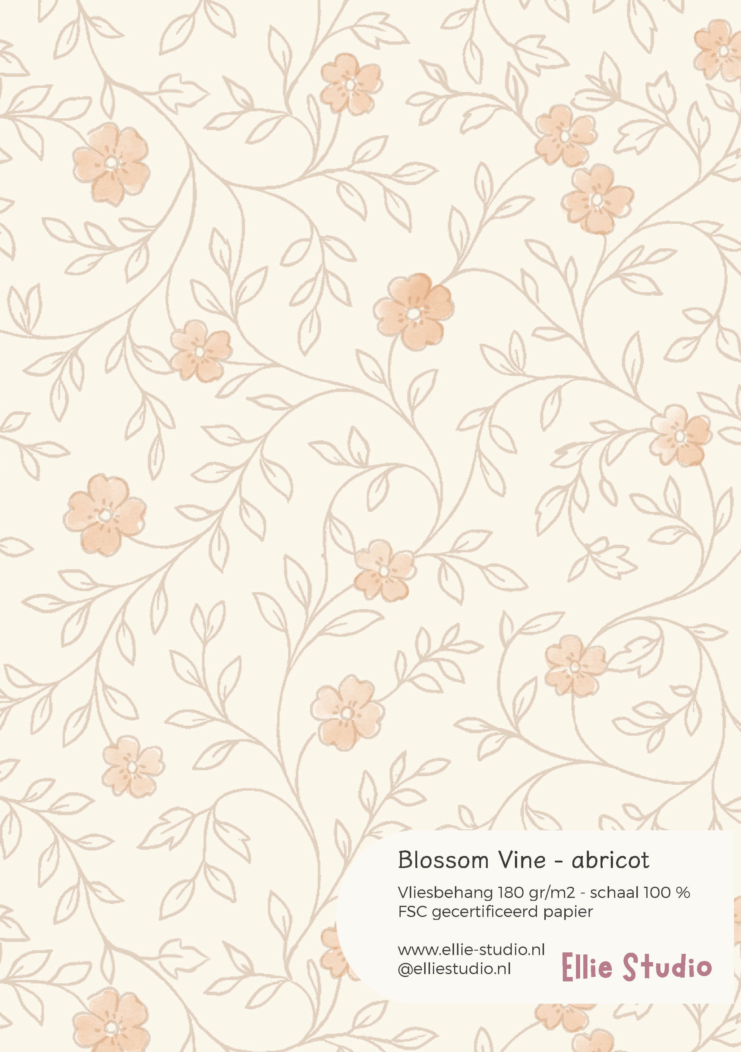 Behangstaal Blossom Vine - abricot
