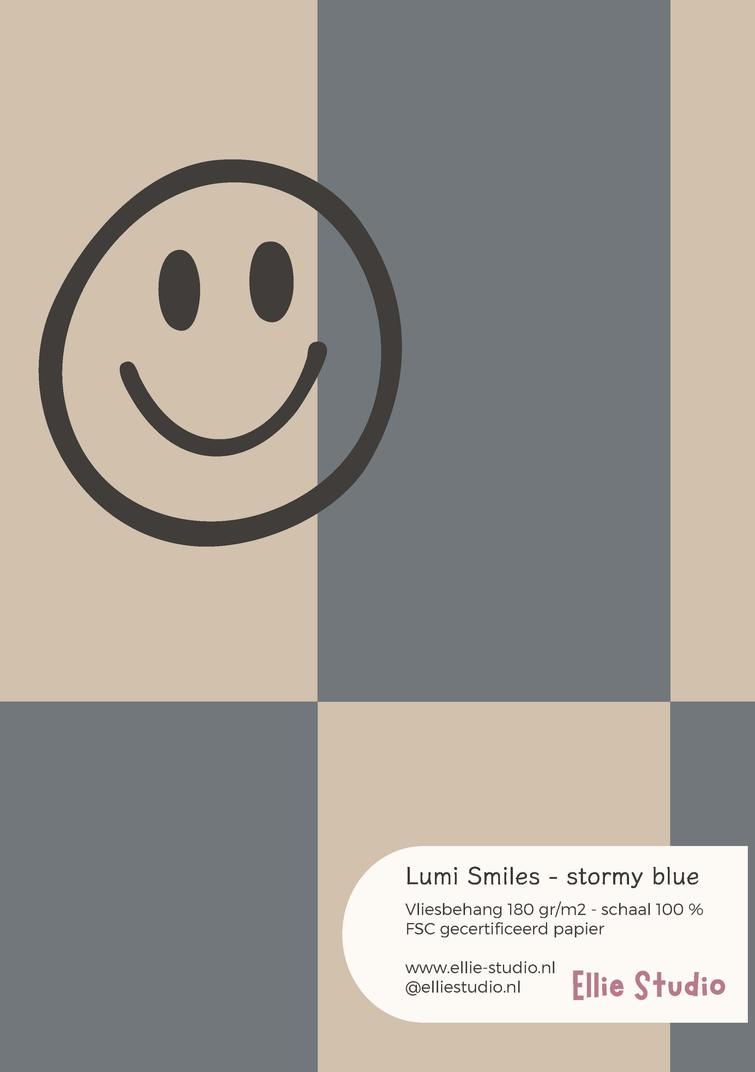 Wallpaper sample Lumi Smiles - stormy blue
