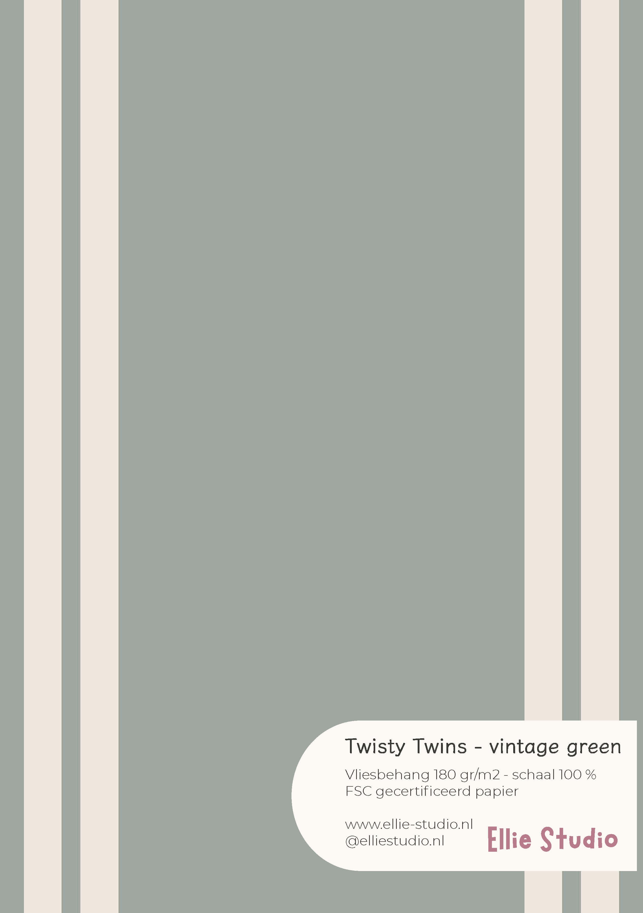 Wallpaper sample Twisty Twins - vintage green