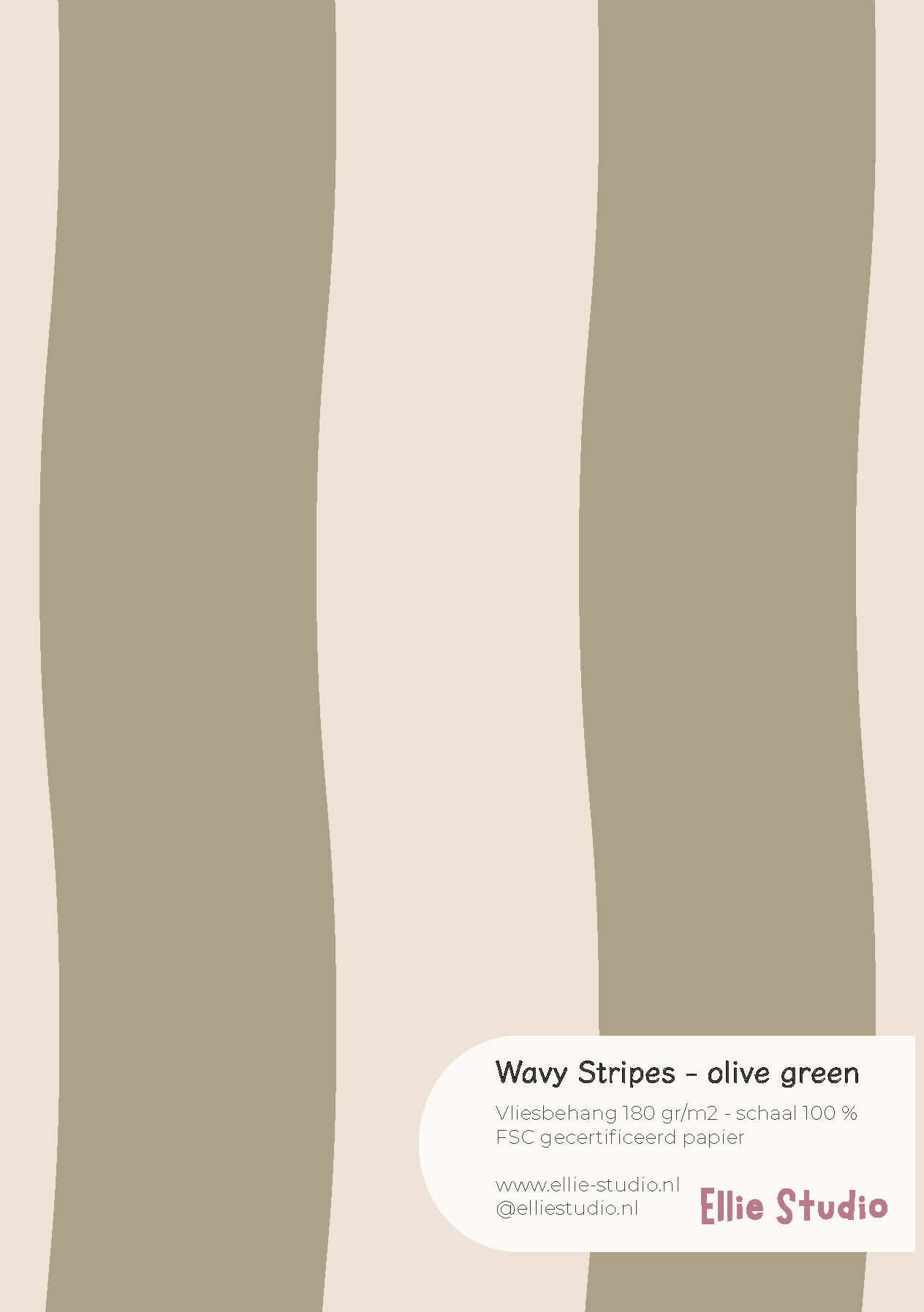 Behangstaal Wavy Stripes - olive green