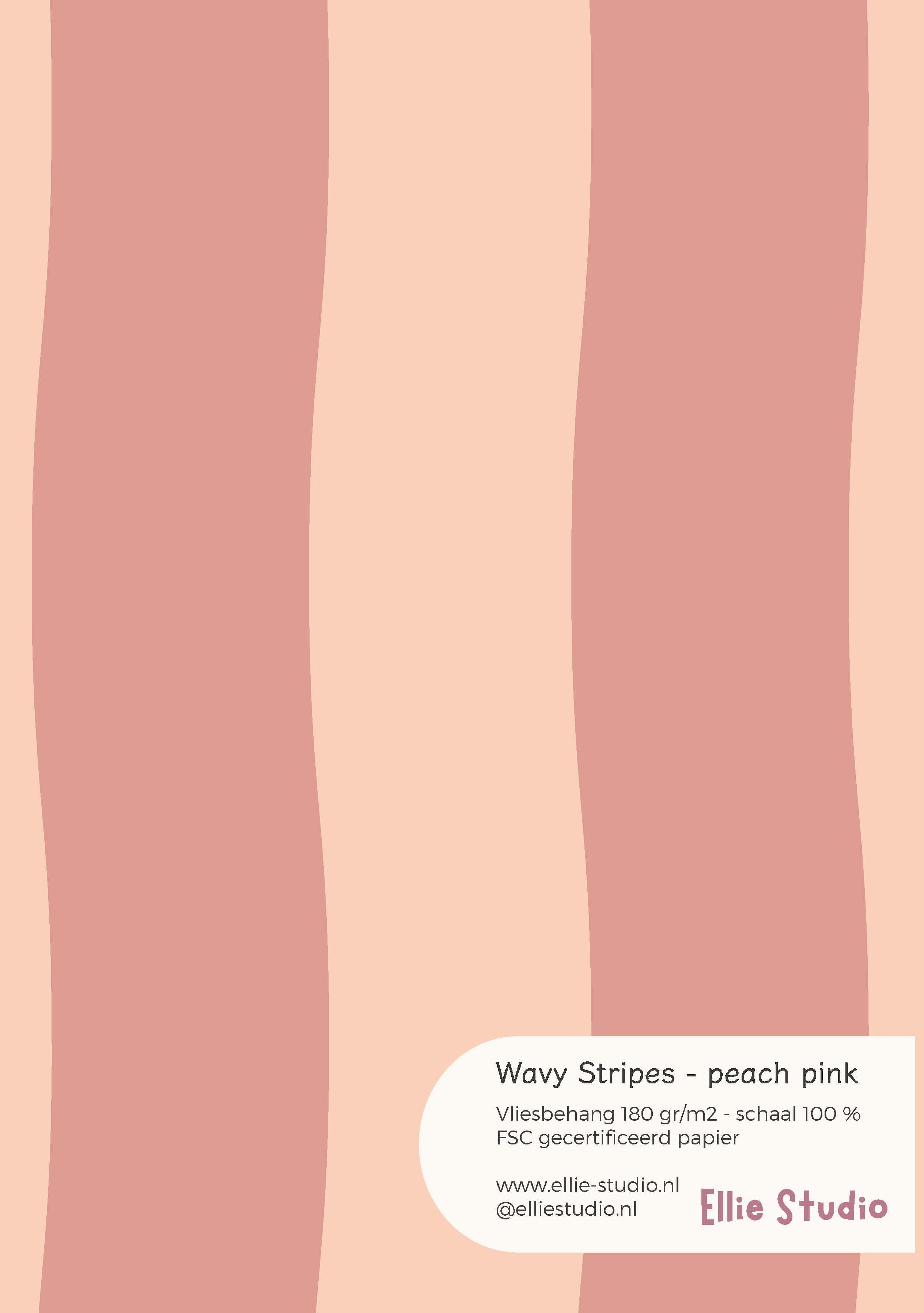Wallpaper sample Wavy Stripes - peach pink