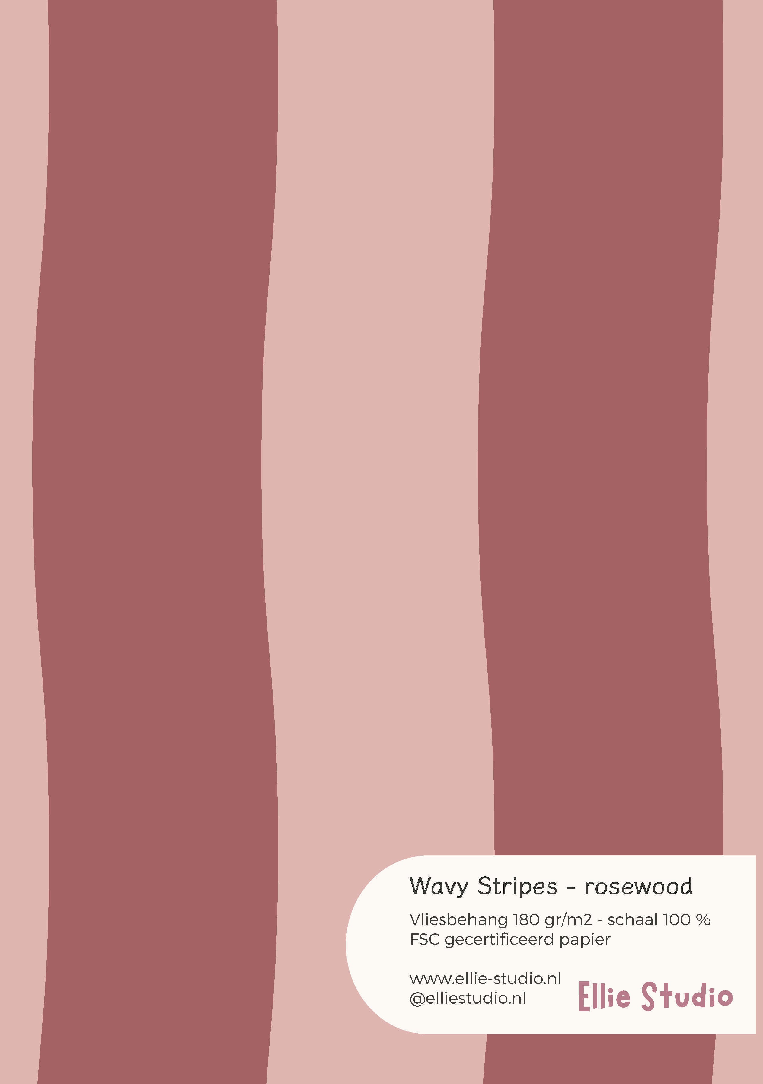 Behangstaal Wavy Stripes - rosewood