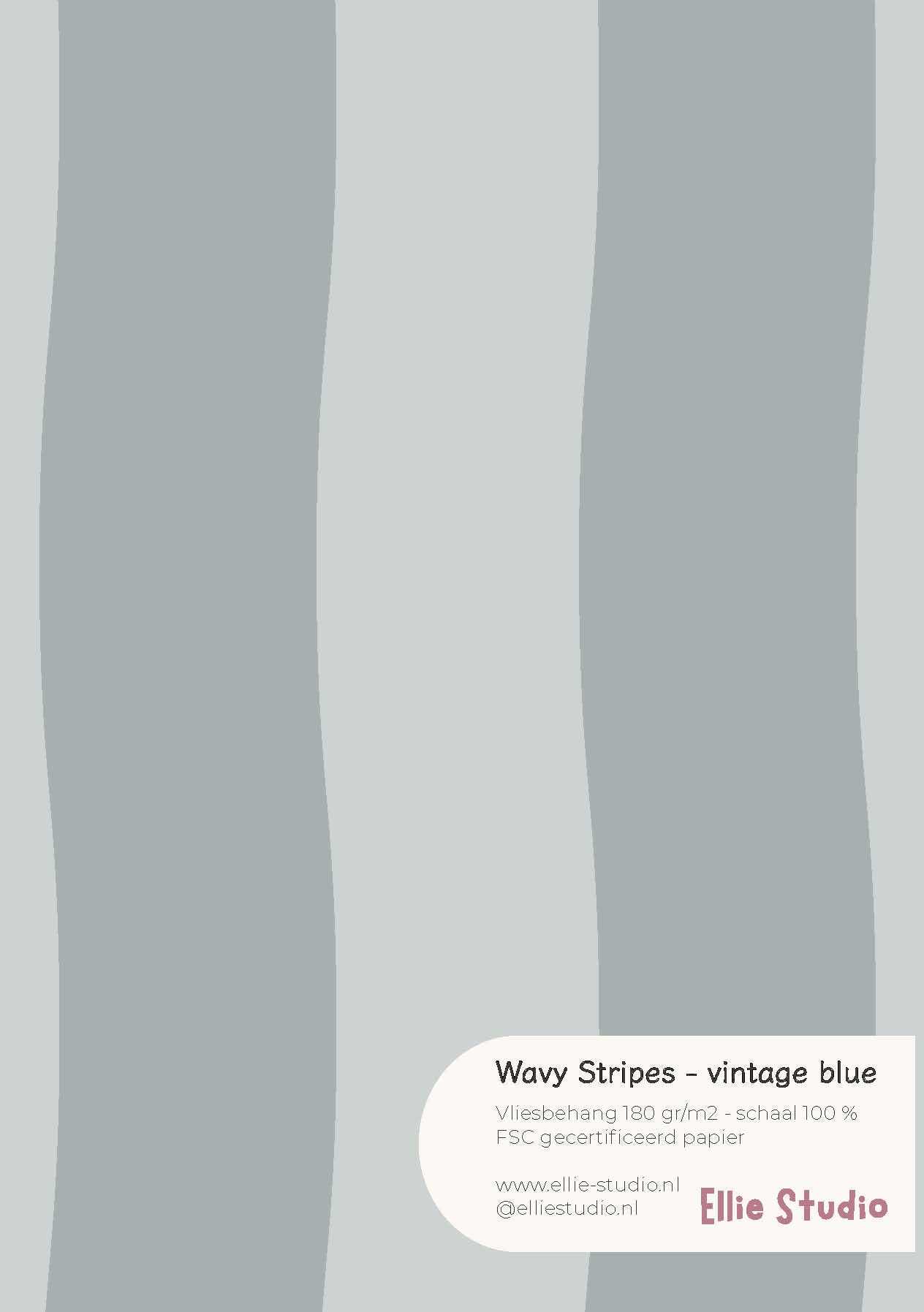Wallpaper sample Wavy Stripes - vintage blue