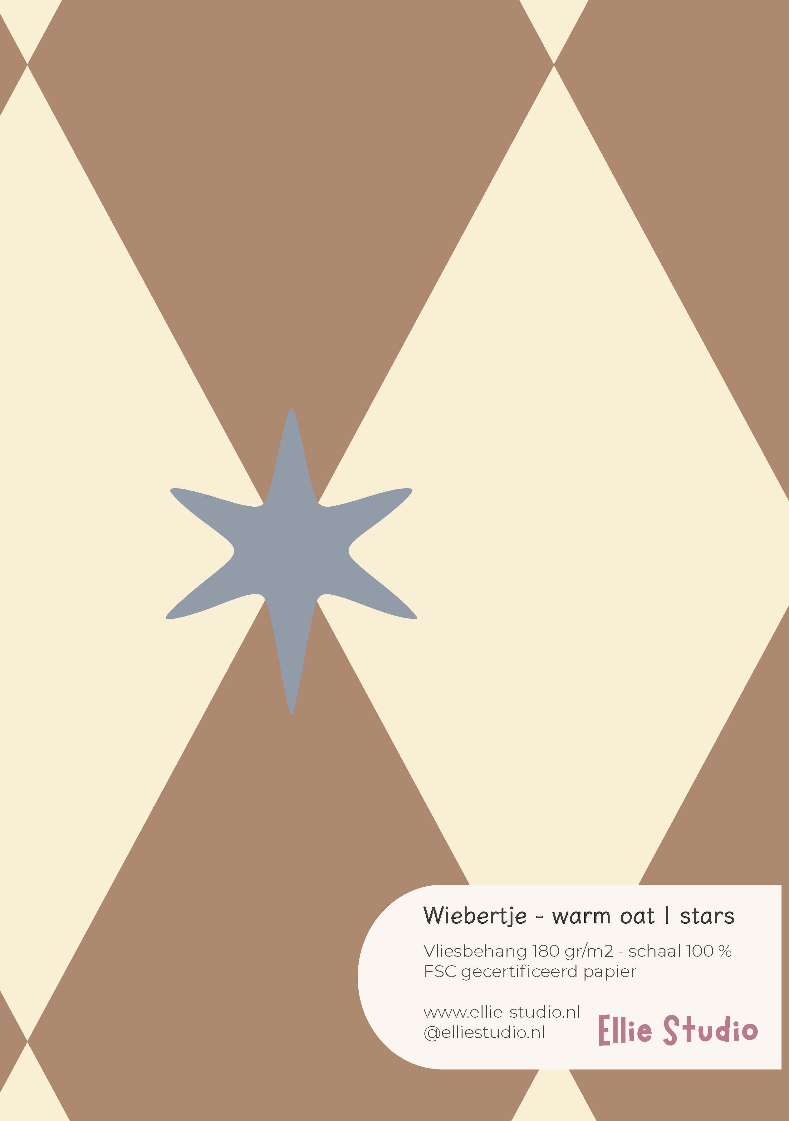 Wallpaper sample Wiebertje - warm oat | stars