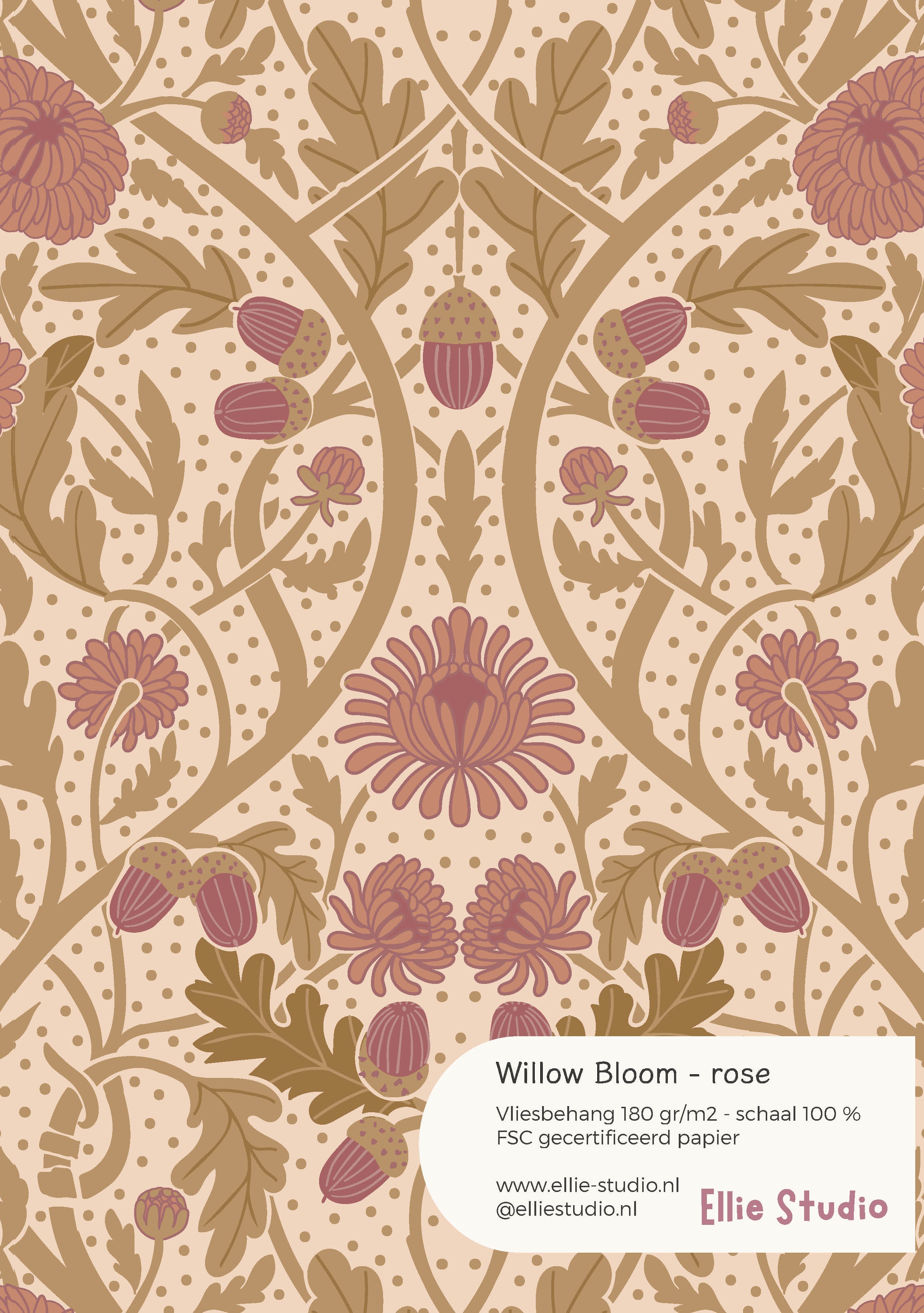 Wallpaper sample Willow Bloom - honey blush
