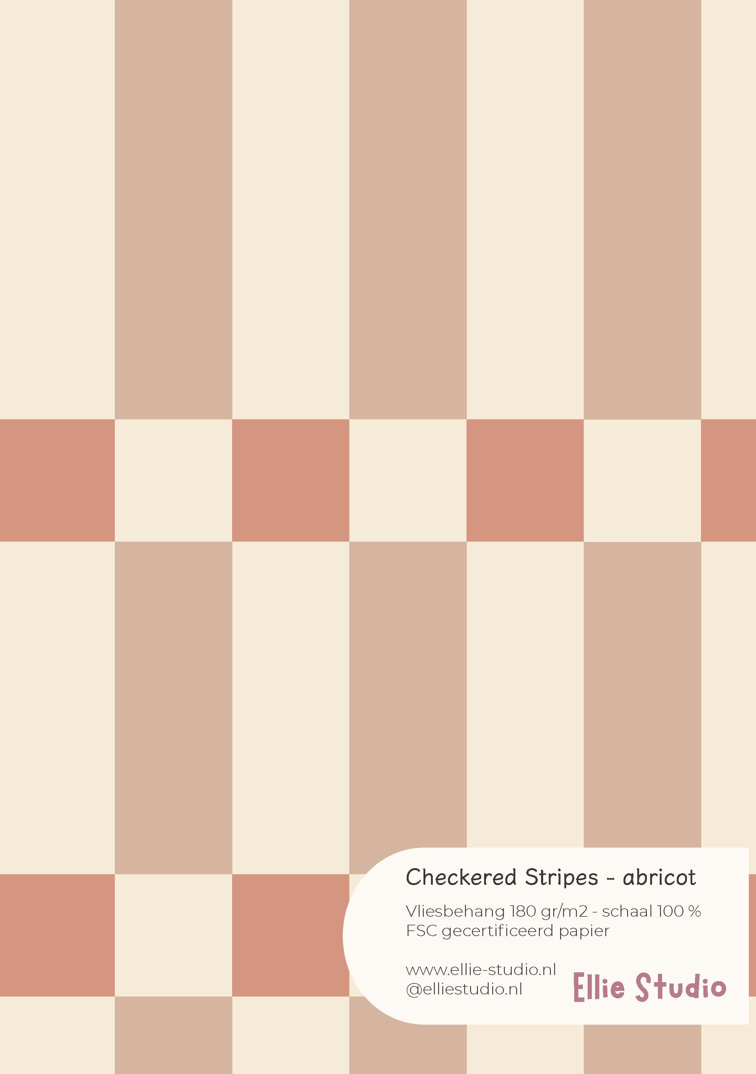 Wallpaper sample Checkered Stripes - apricot