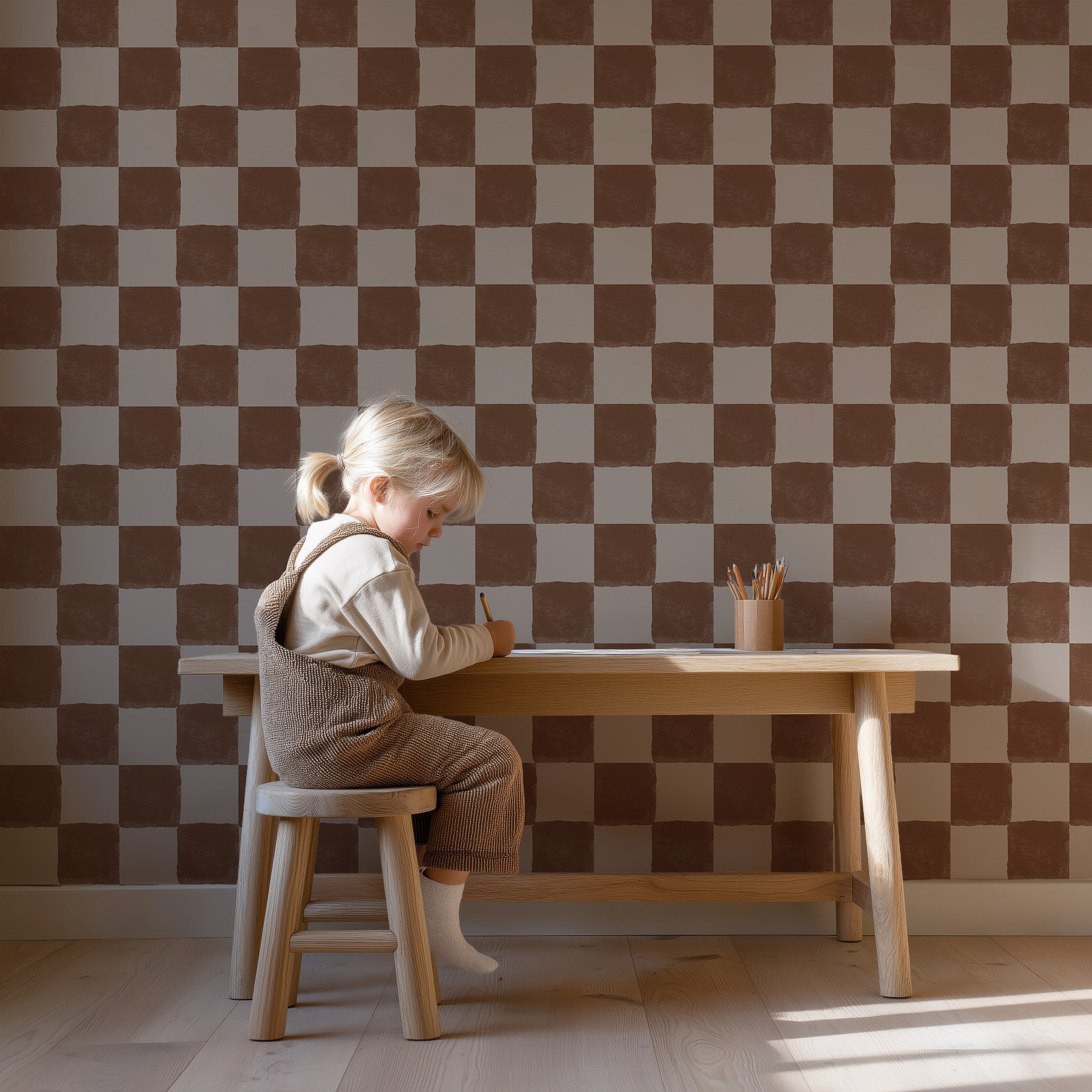Wallpaper Checkered Checkered - chocolate