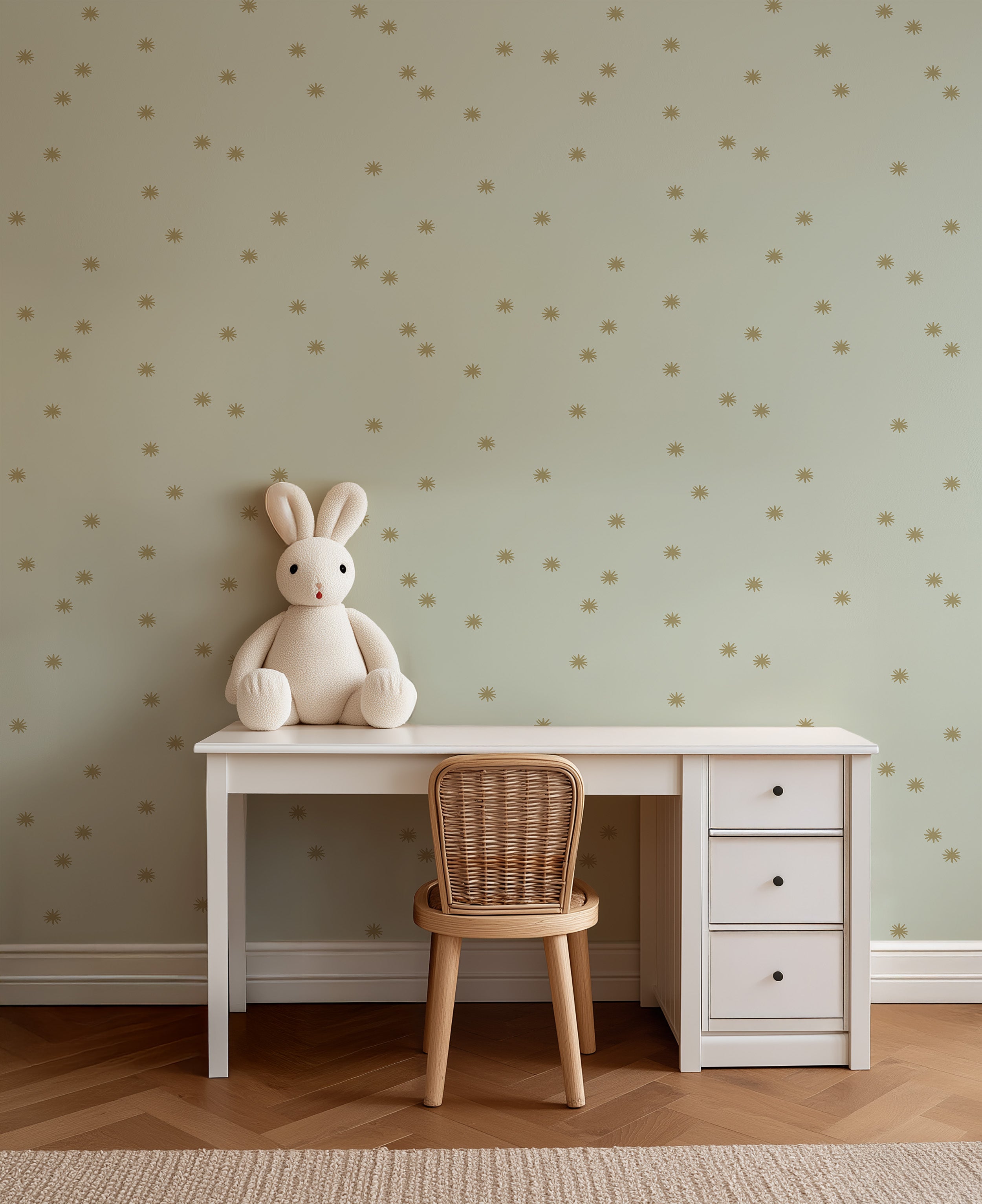 Behang Tiny Stars - sage mist
