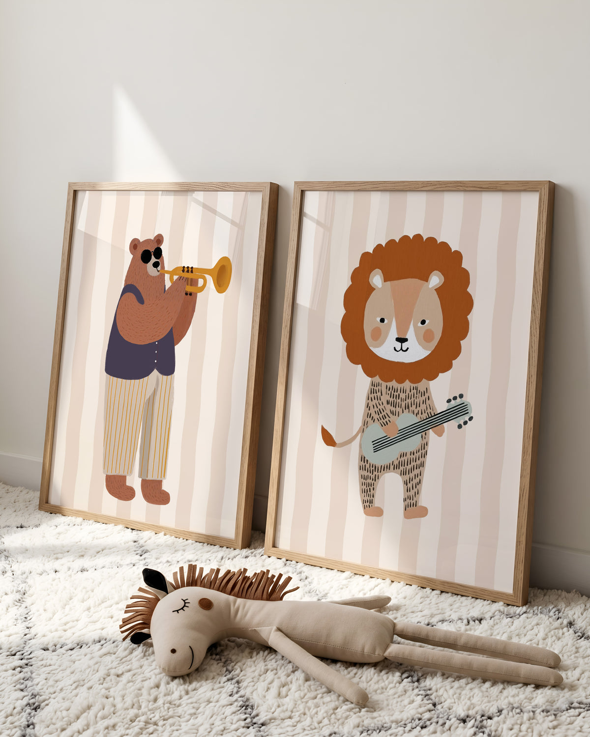 Kinderkamer print - Beer met trompet