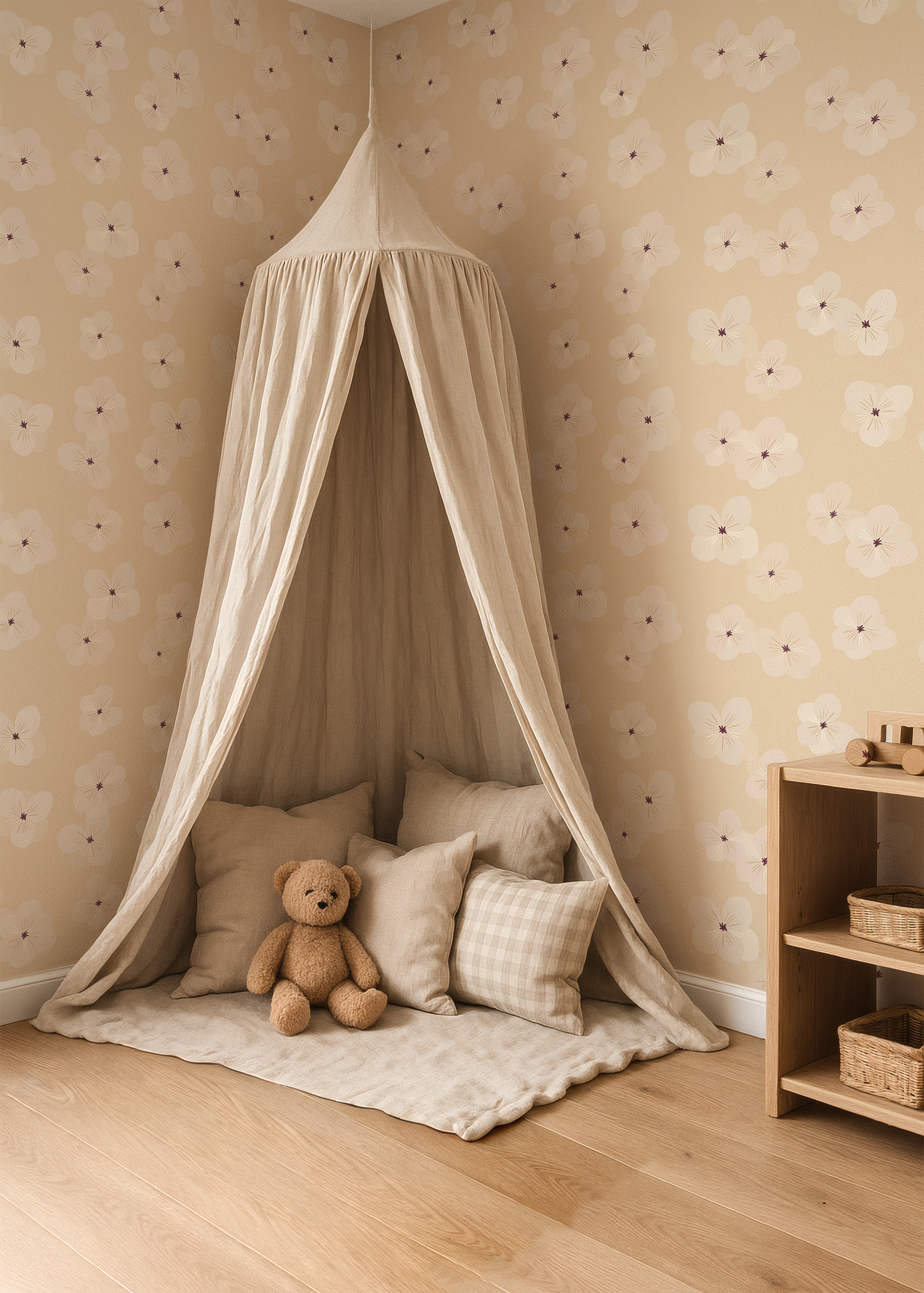 Behang Soft Bloom - butter