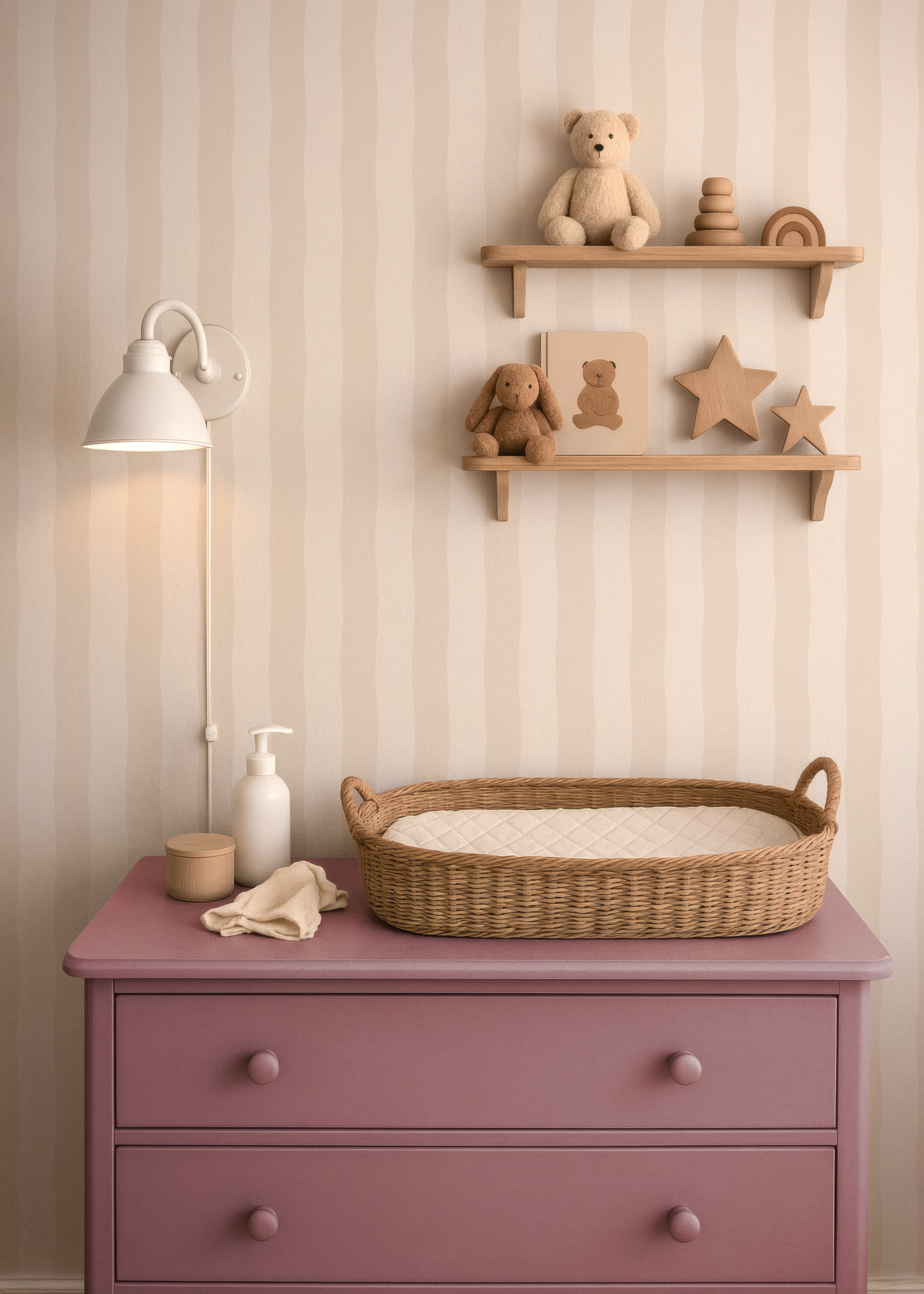 Behang Wavy Stripes – beige