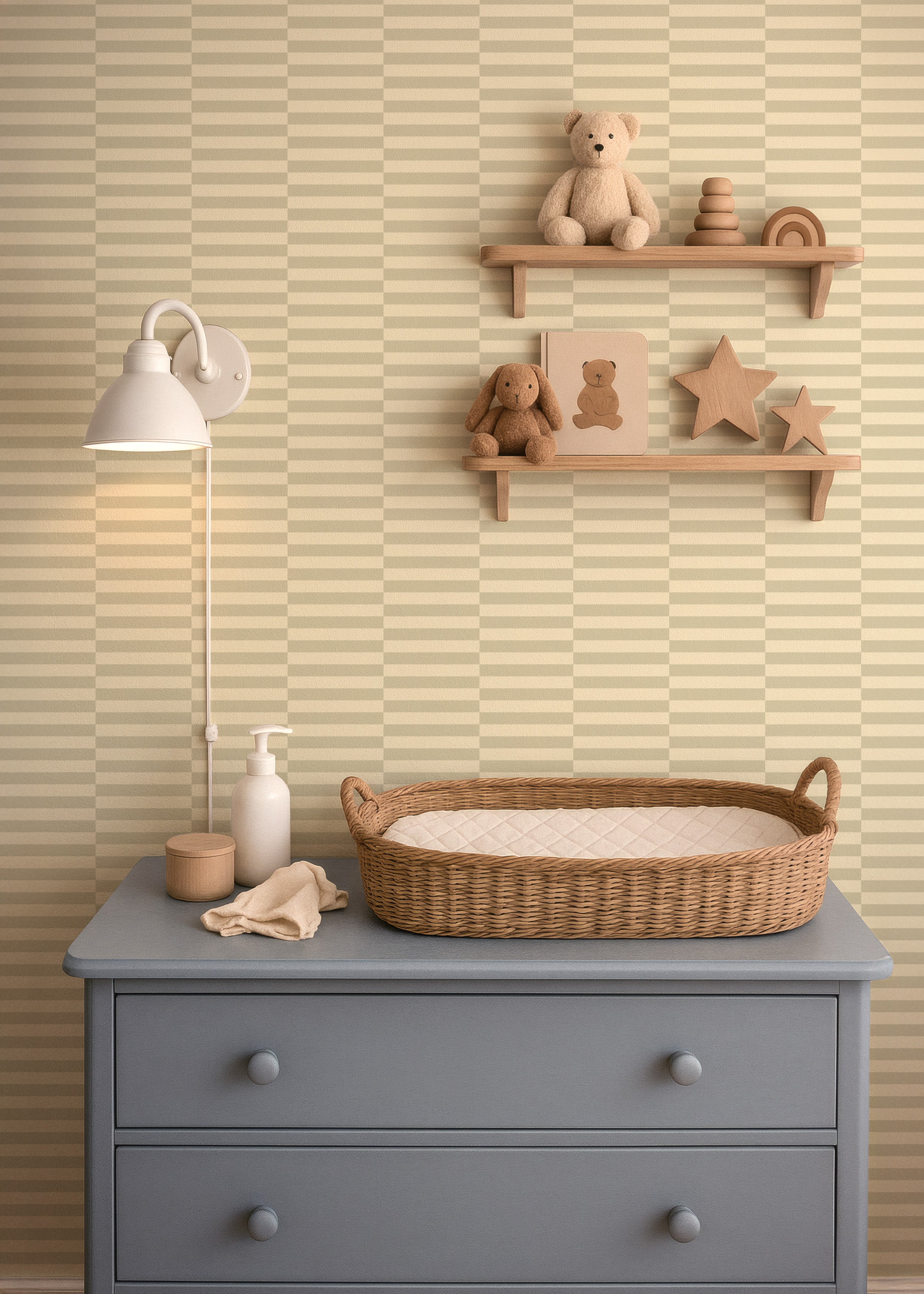 Behang Cheeky Checks - butter sage