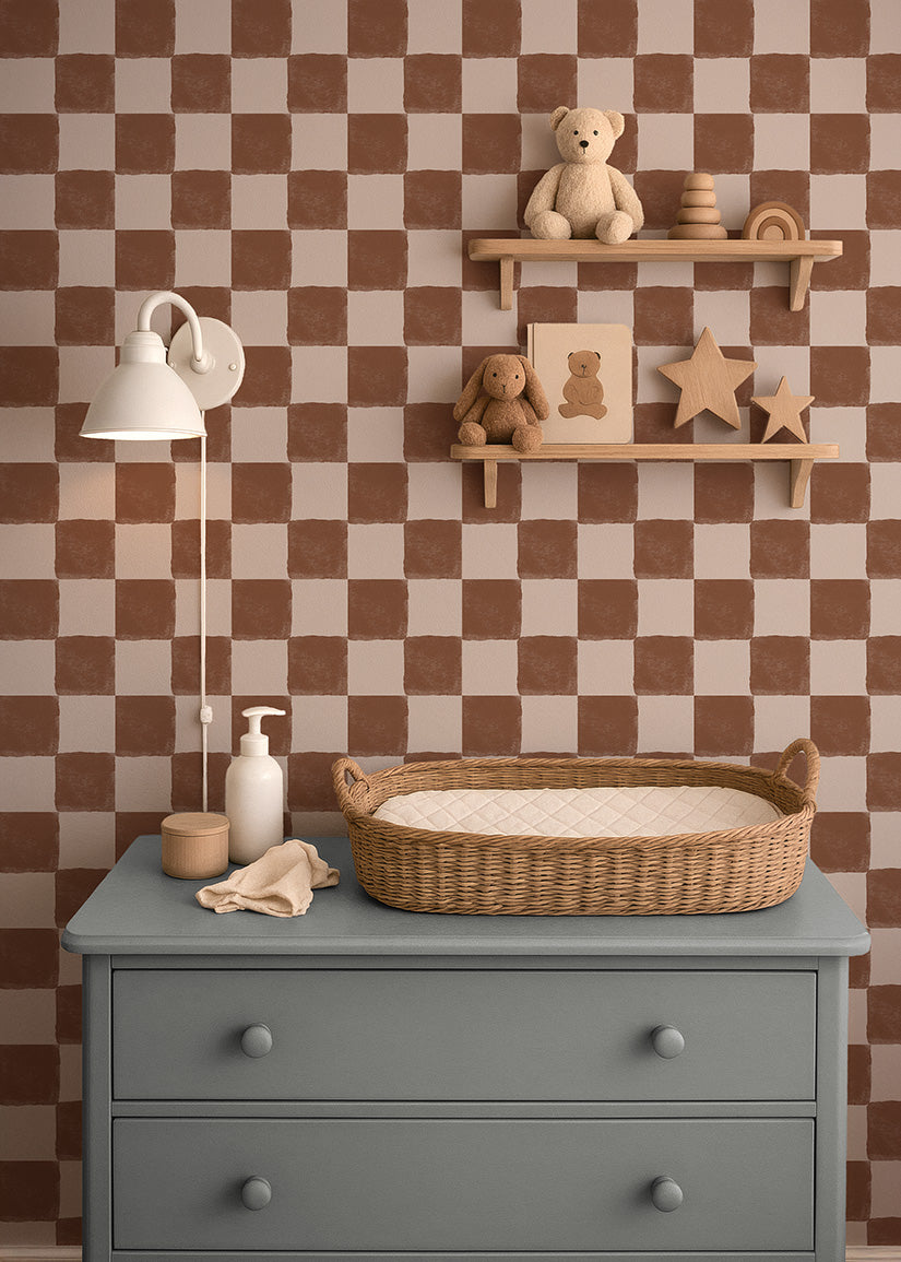 Wallpaper Checkered Checkered - chocolate