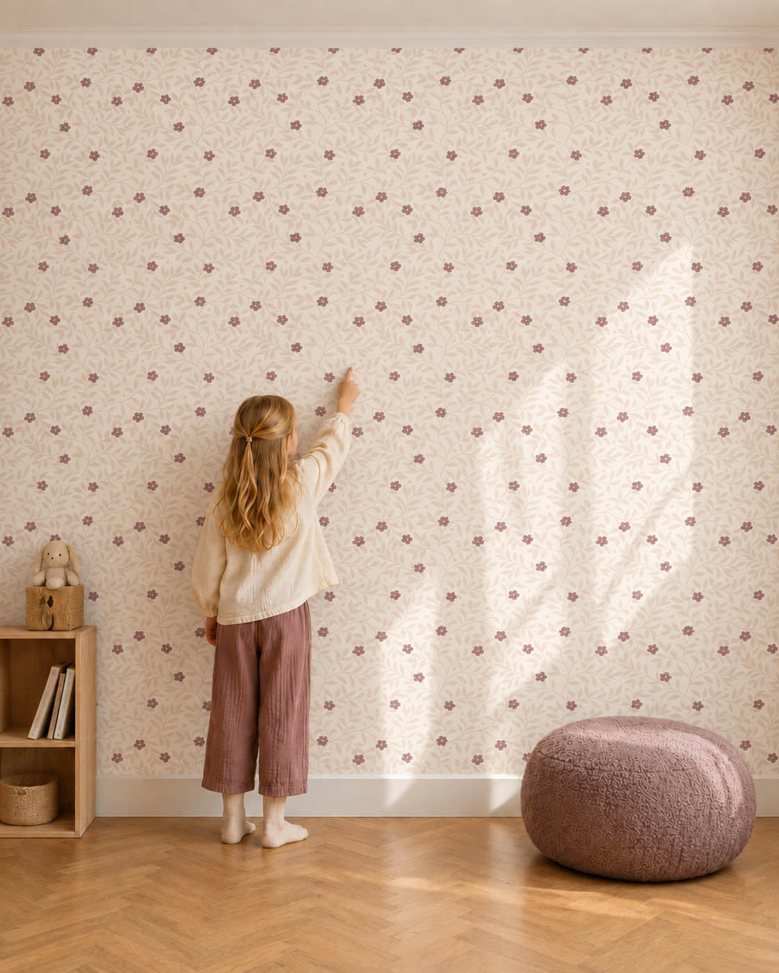 Behang Petite Blossom - plum