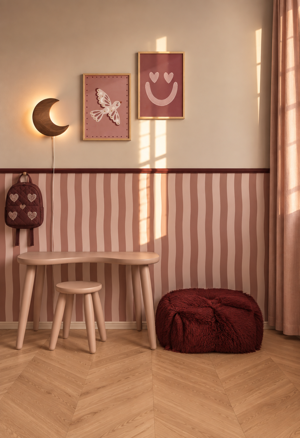 Kinderkamer poster - Starlight bird | roze
