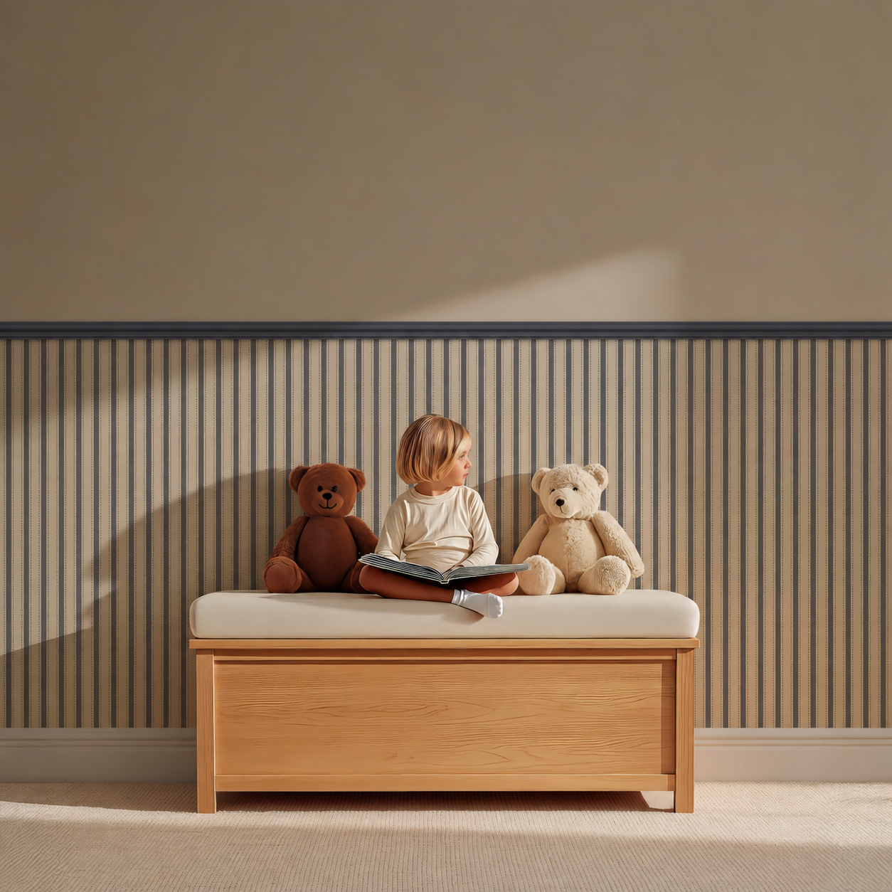 Wallpaper Stripes - chocolate