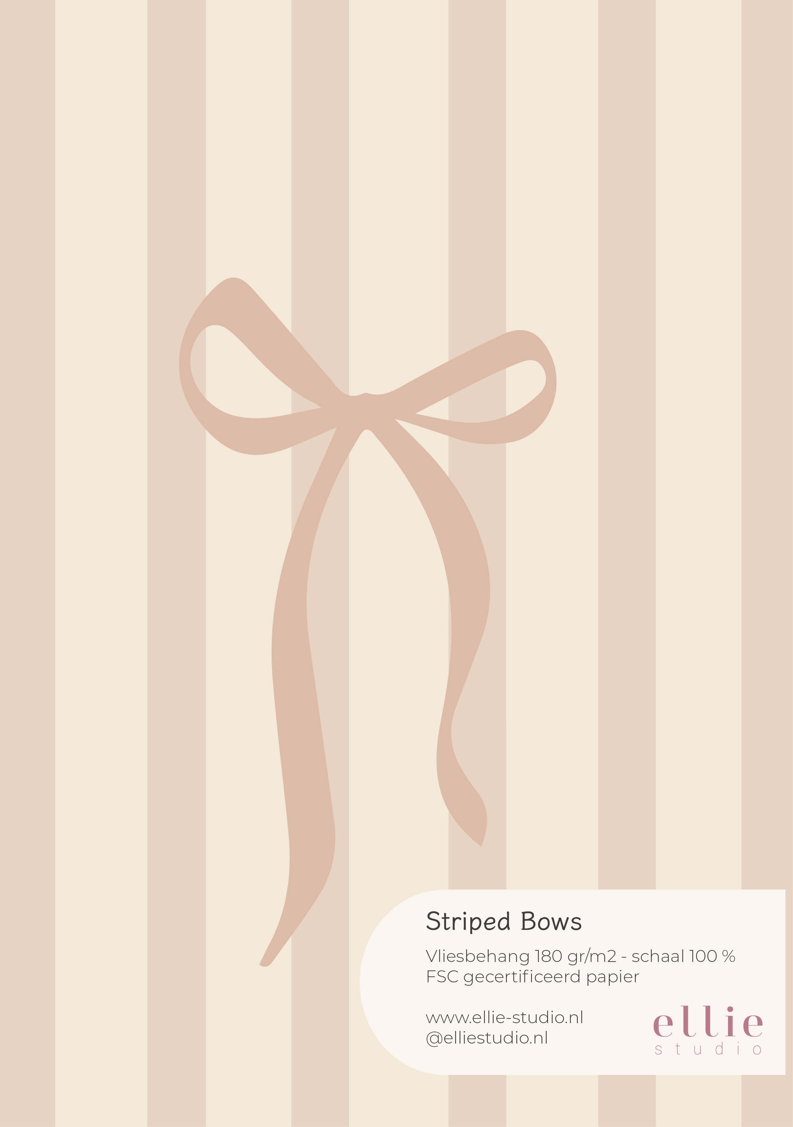 Wallpaper sample Striped Bows